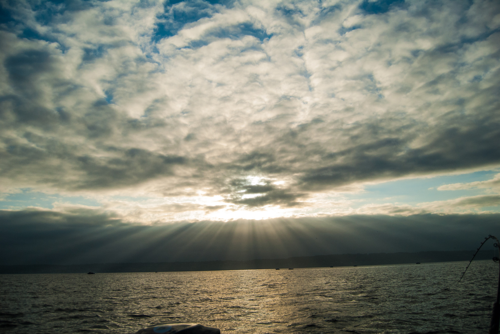 Nikon D200 sample photo. Clouds and puget sound photography