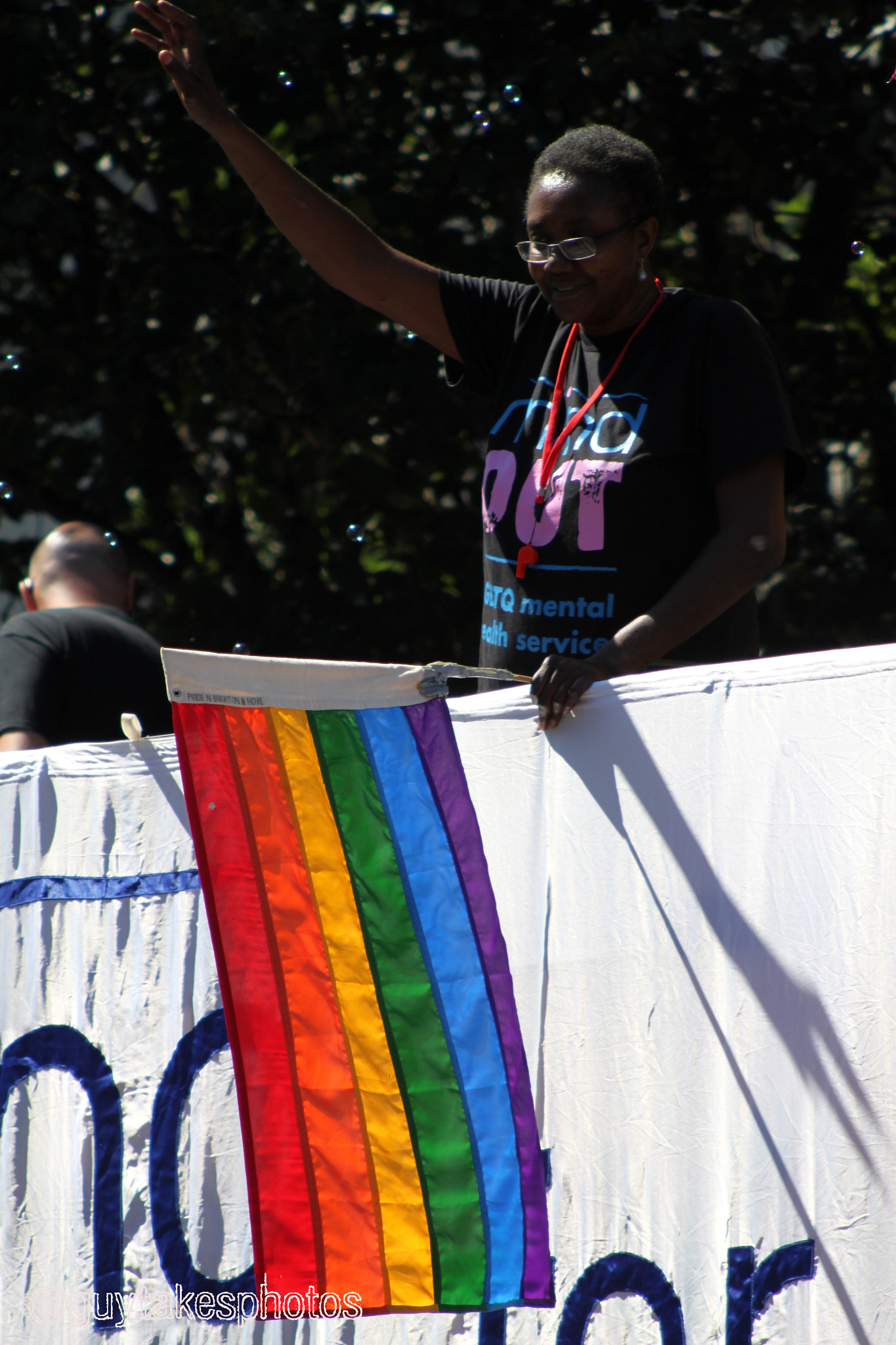 Canon EOS 500D (EOS Rebel T1i / EOS Kiss X3) + Canon EF 100-300mm F4.5-5.6 USM sample photo. A supporter of mind out at brighton pride 2016 photography