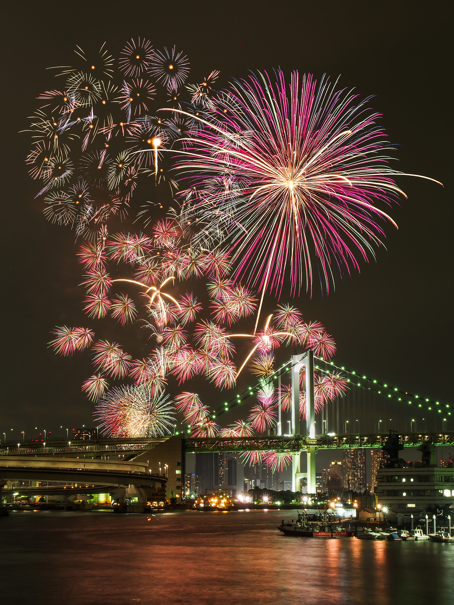 Olympus PEN E-PM2 sample photo. Tokyo bay fireworks photography