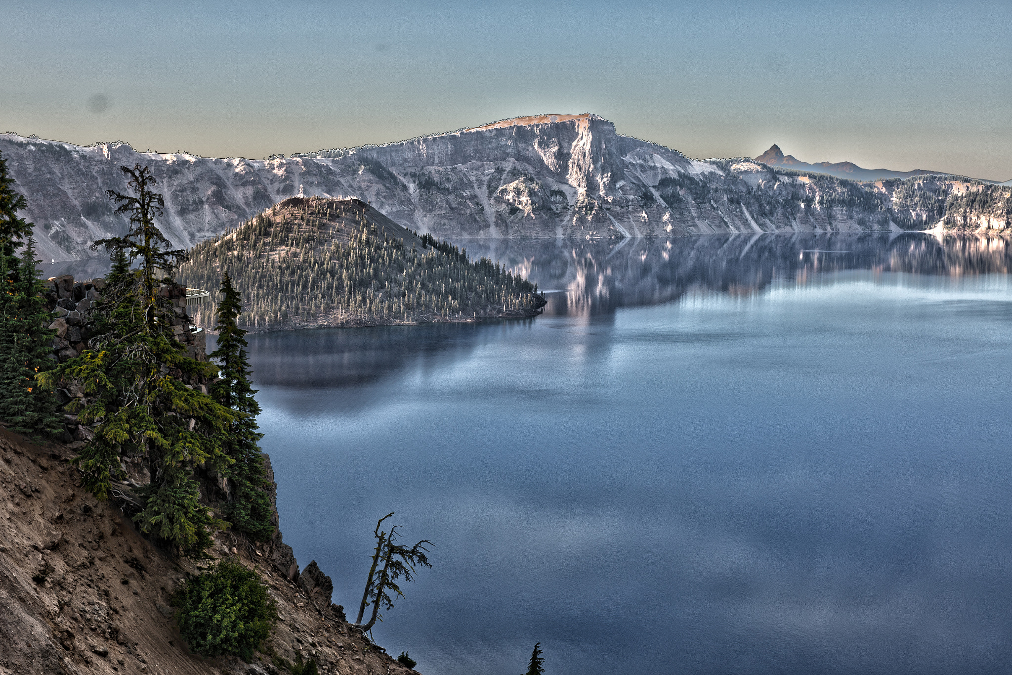 Sony Alpha NEX-6 + E 32mm F1.8 sample photo. Crater lake wizard island hdr6 photography