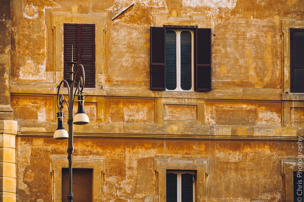 Canon EOS 5D sample photo. Yellow wall of rome street photography