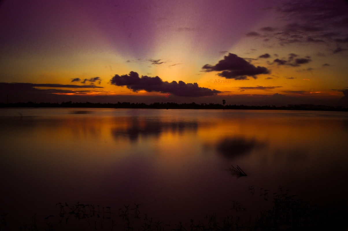 Sony SLT-A35 + Sony DT 18-55mm F3.5-5.6 SAM sample photo. Sunset over a lake photography