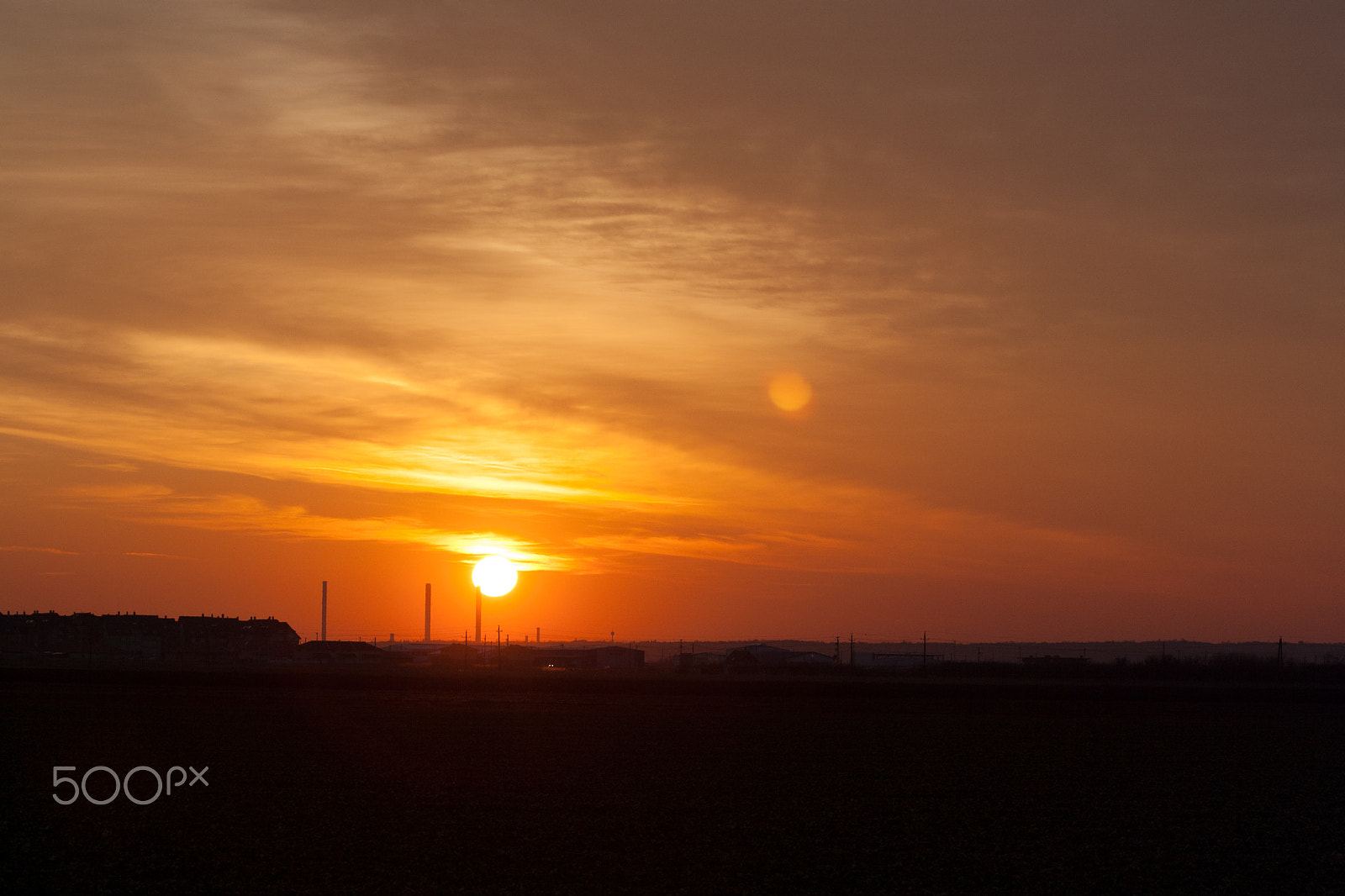 Canon EF 70-300mm F4-5.6 IS USM sample photo. Factory in the sunset photography