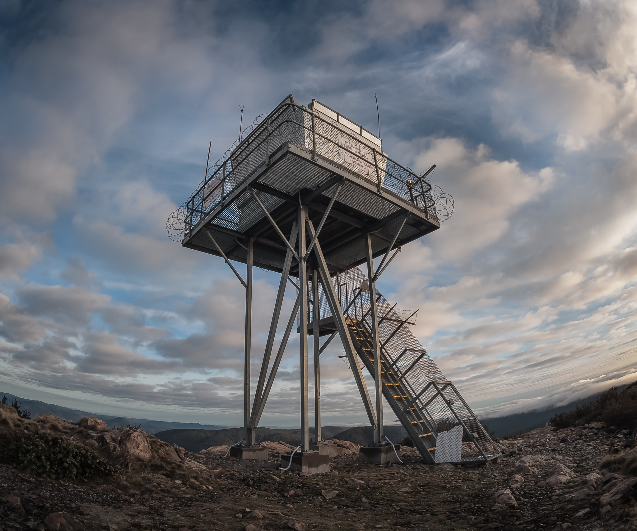 Nikon D700 + Nikon AF Fisheye-Nikkor 16mm F2.8D sample photo. Bushfire watch tower photography