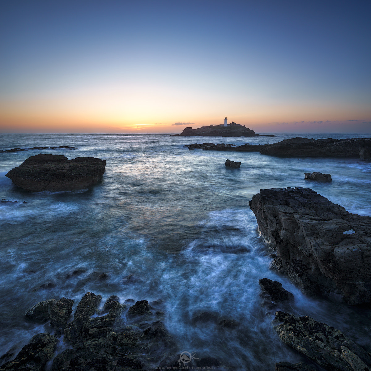 24mm F3.5 G II sample photo. Godrevy sunset photography