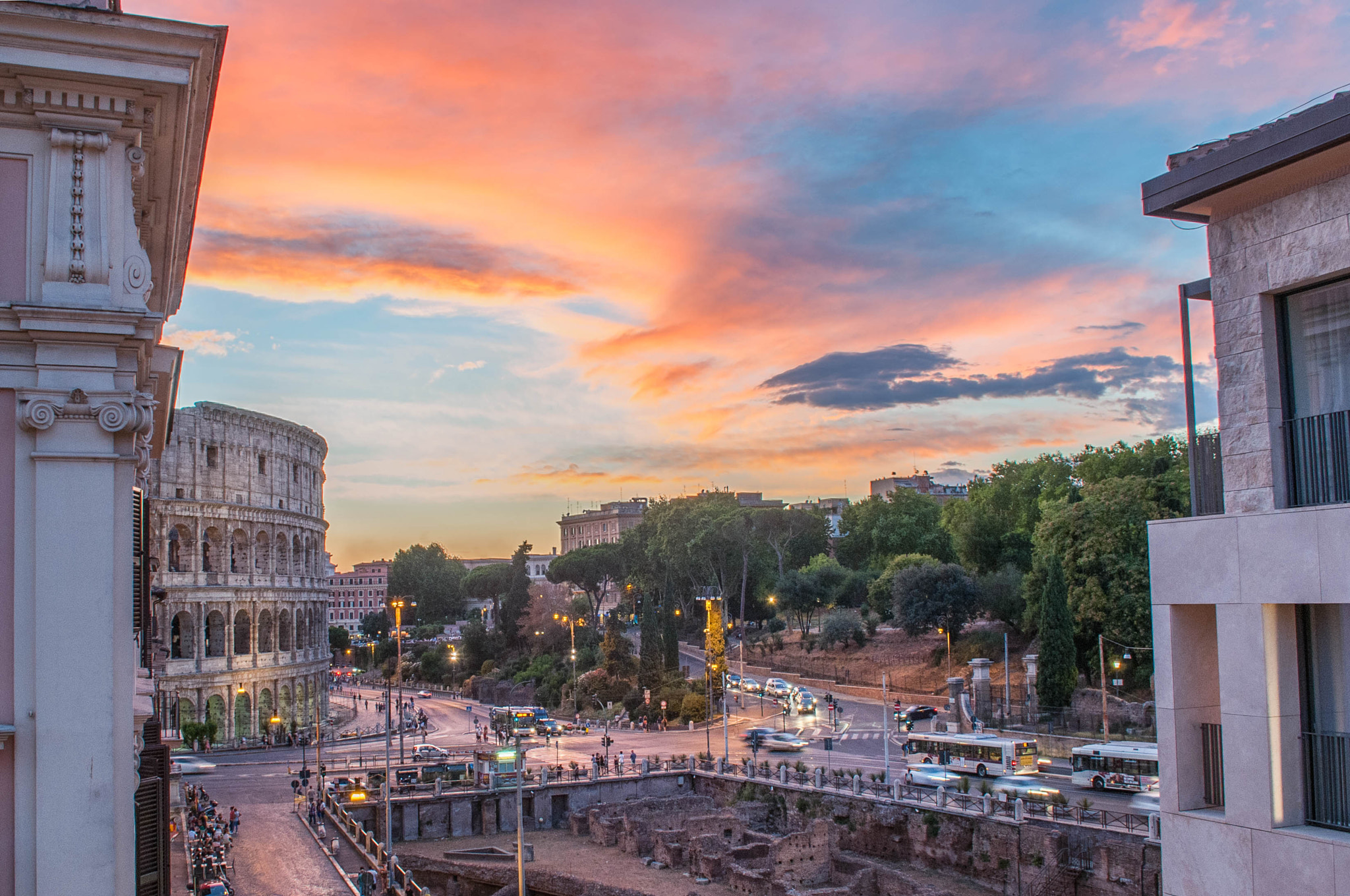Nikon D300 sample photo. Colosseum in rome at sunset photography