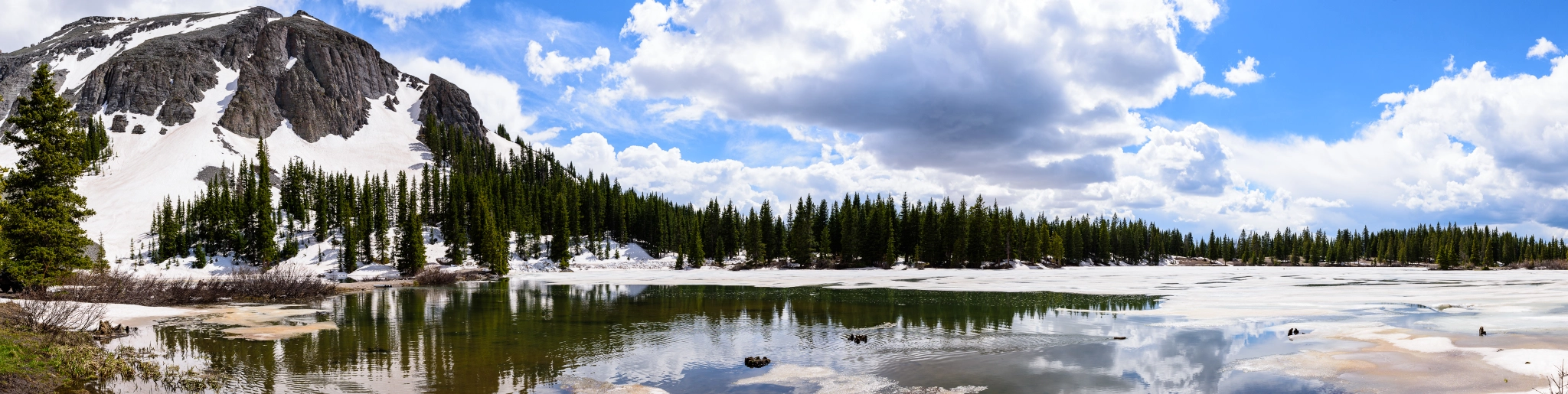 Nikon D4S + Tamron SP 24-70mm F2.8 Di VC USD sample photo. Icy lake panorama in silverton, co photography
