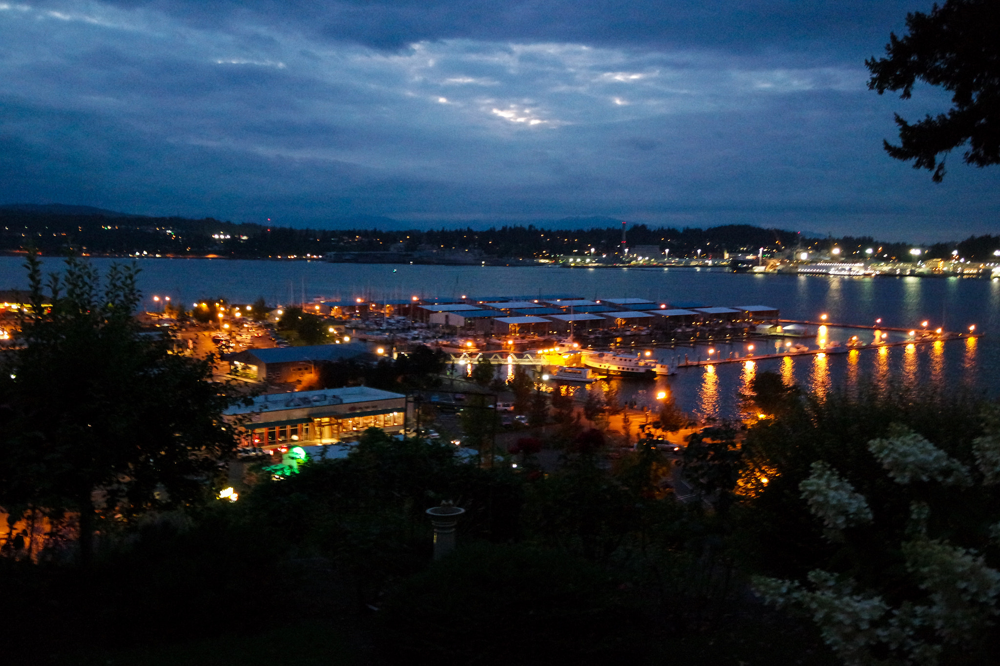 Samsung NX3300 + Samsung NX 12-24mm F4-5.6 ED sample photo. Vibrant lights on a cloudy evening in washington state. photography