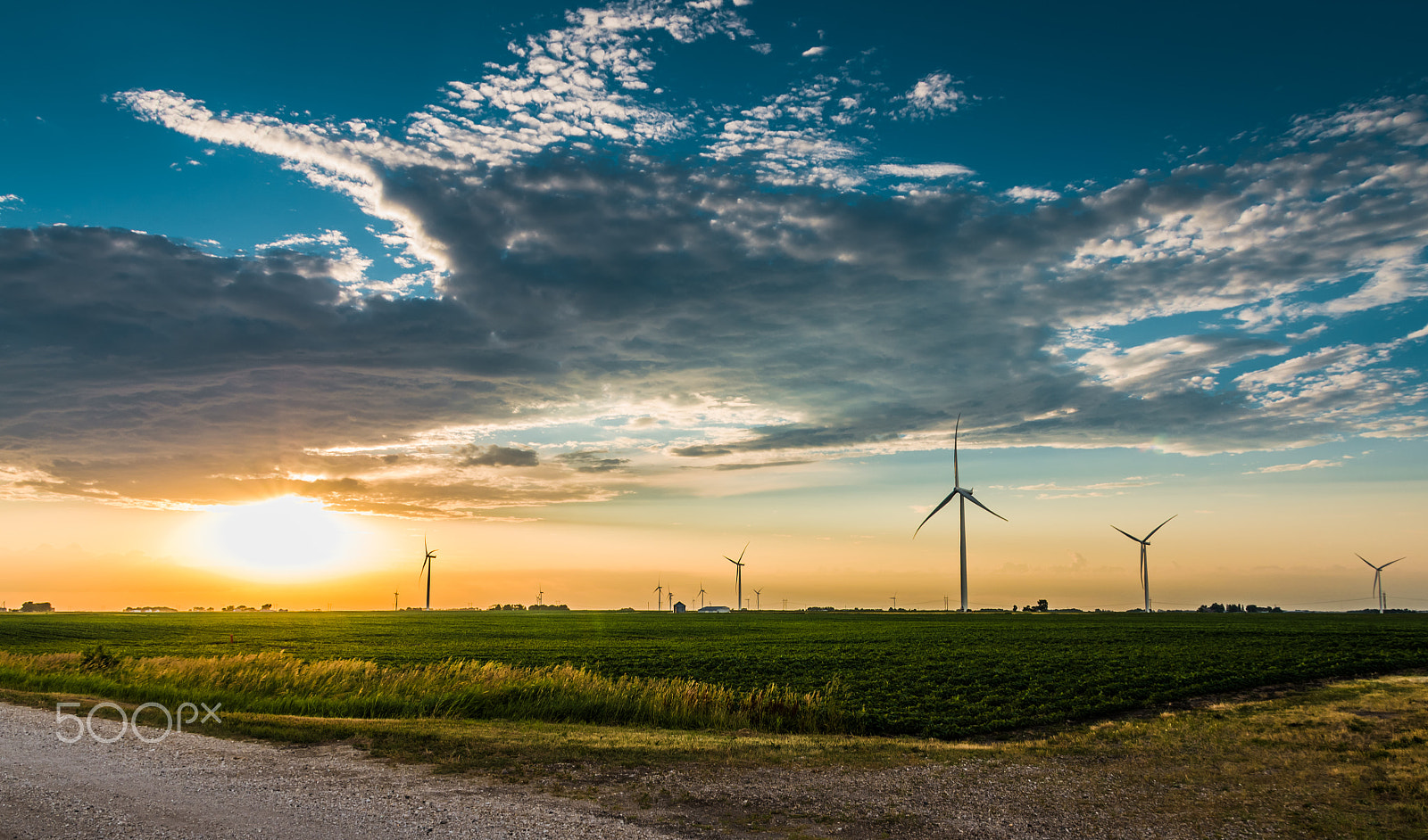 Sigma 17-70mm F2.8-4 DC Macro HSM | C sample photo. Wind farm sunset photography