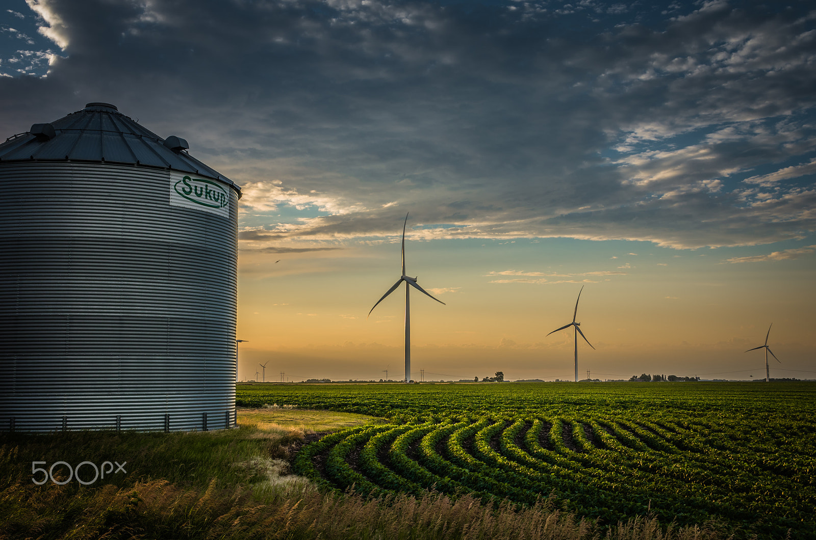 Sigma 17-70mm F2.8-4 DC Macro HSM | C sample photo. Grain bin sunset photography