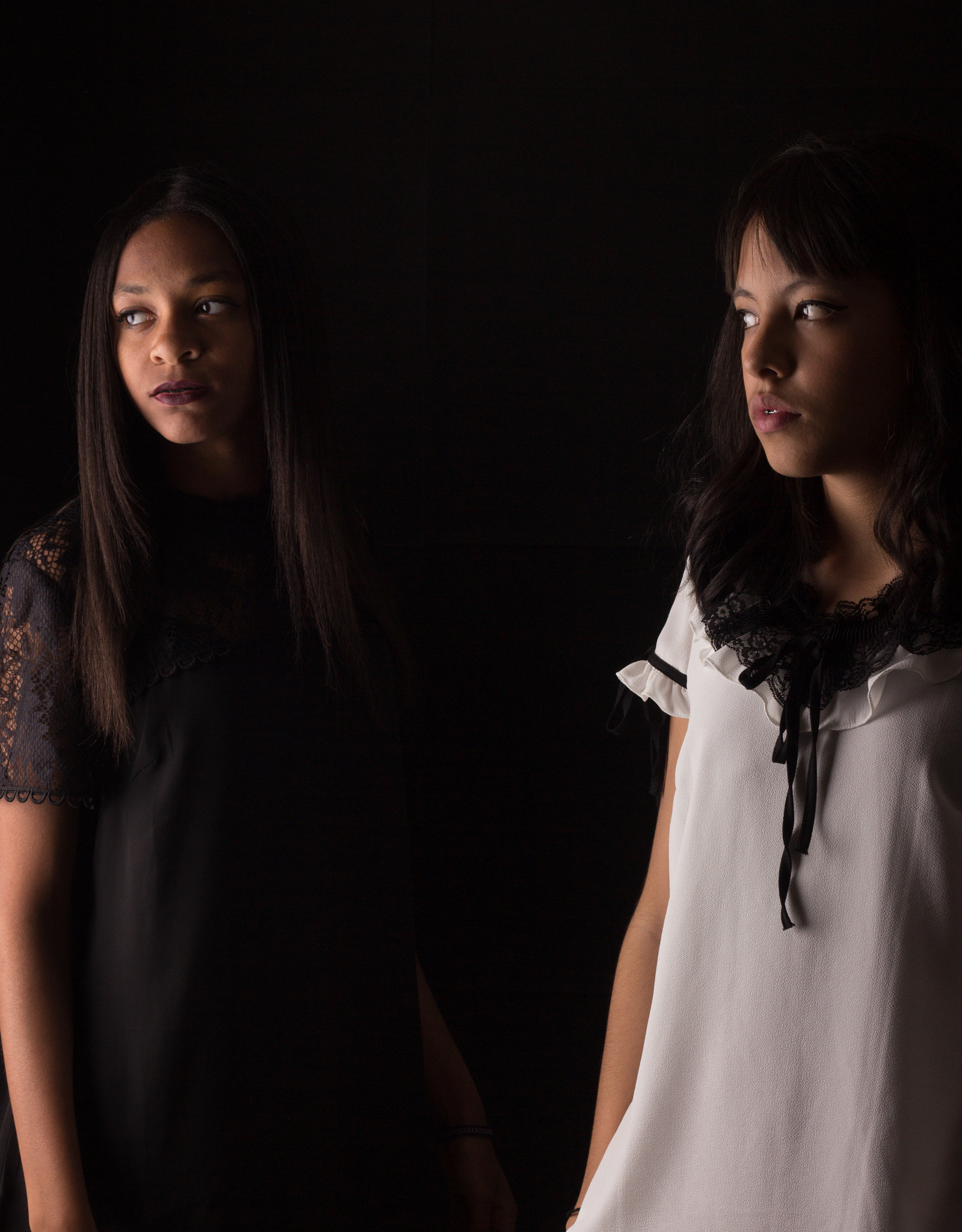 Canon EF 50mm F1.8 II sample photo. Girls looking to the side photography