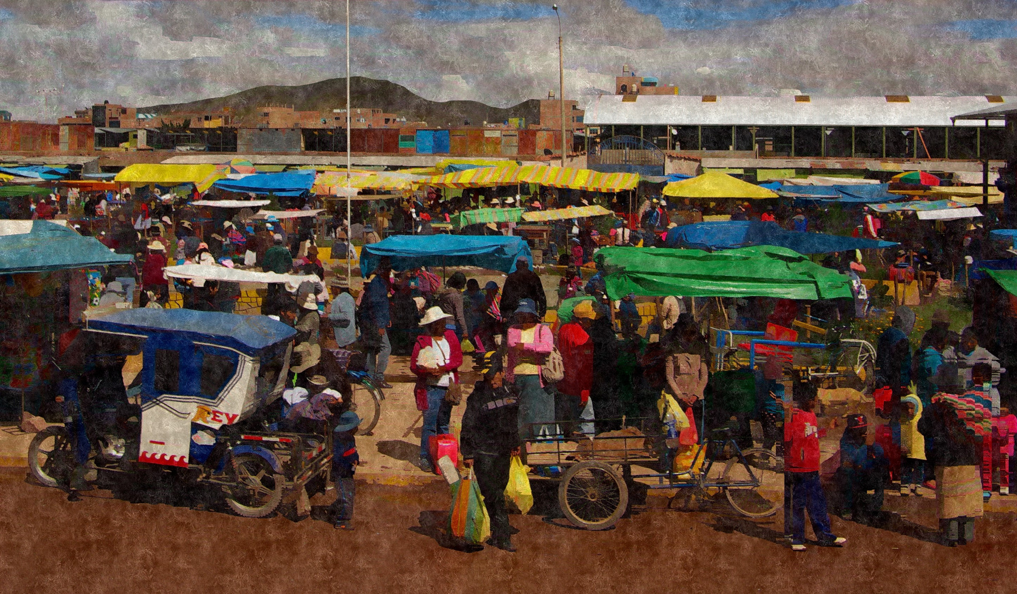 Pentax K10D sample photo. Puno market ii photography