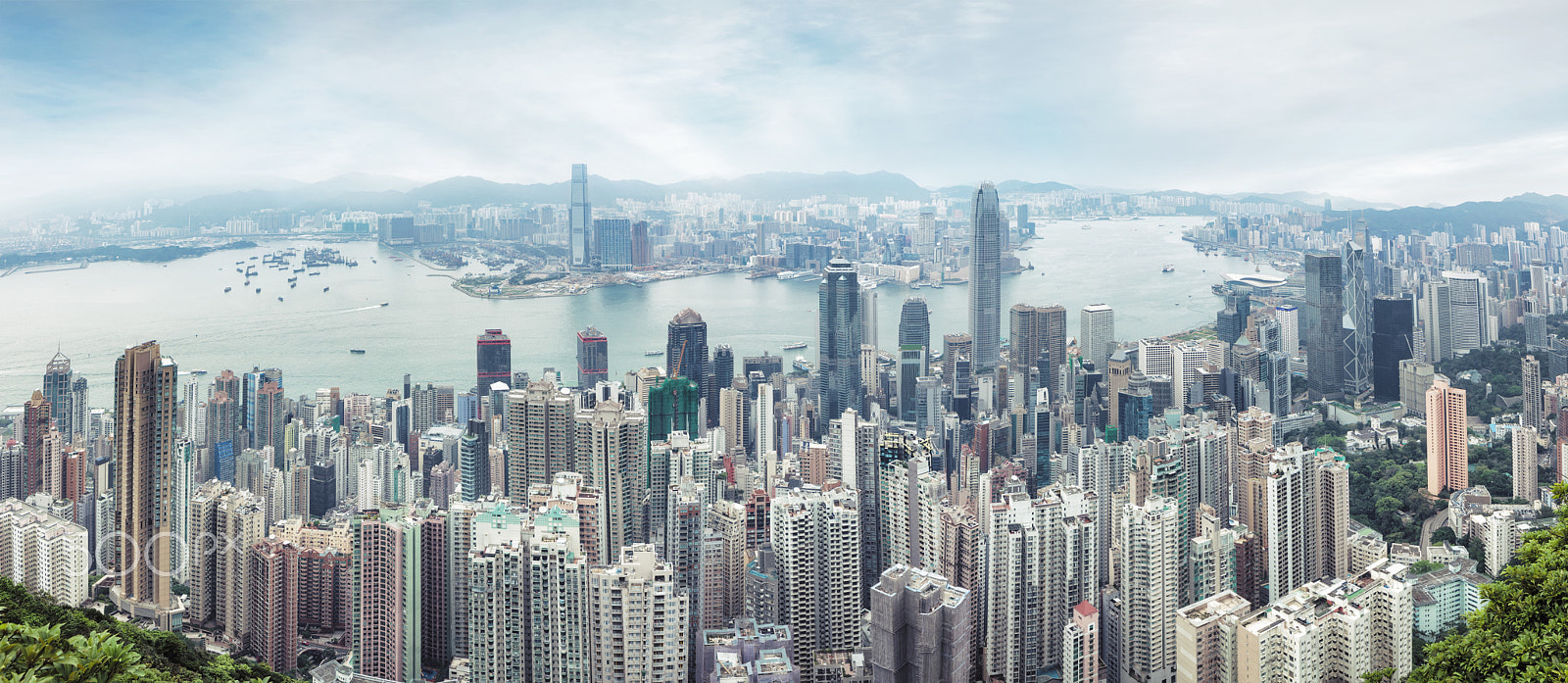 Canon TS-E 24.0mm f/3.5 L II sample photo. Panorama of central hong kong photography