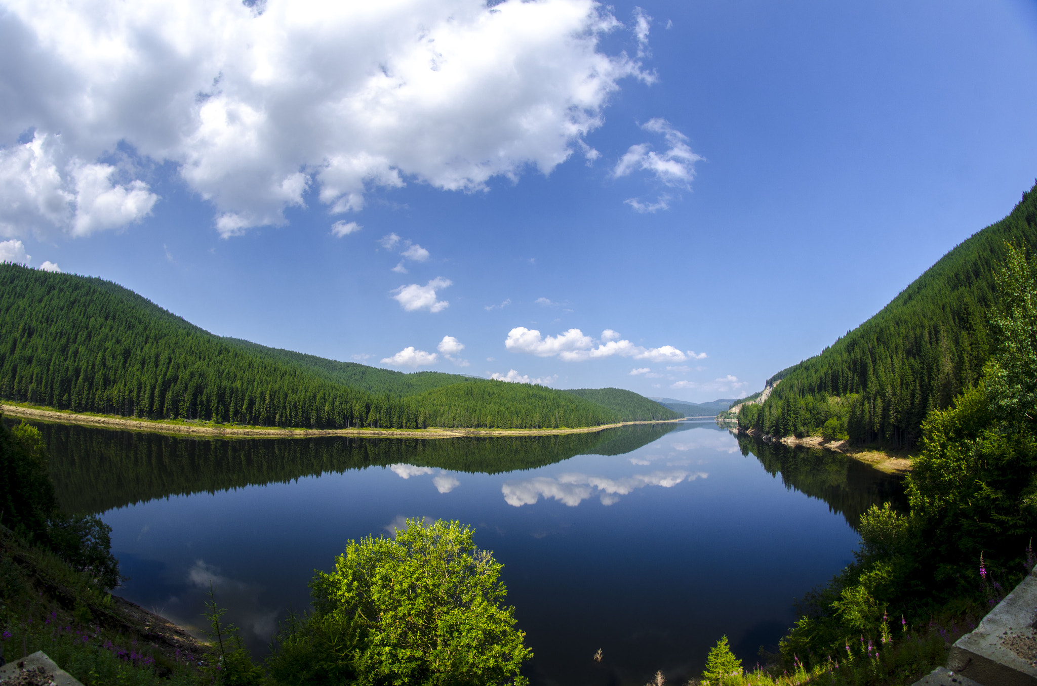 Nikon D7000 + Samyang 8mm F3.5 Aspherical IF MC Fisheye sample photo. Lake photography