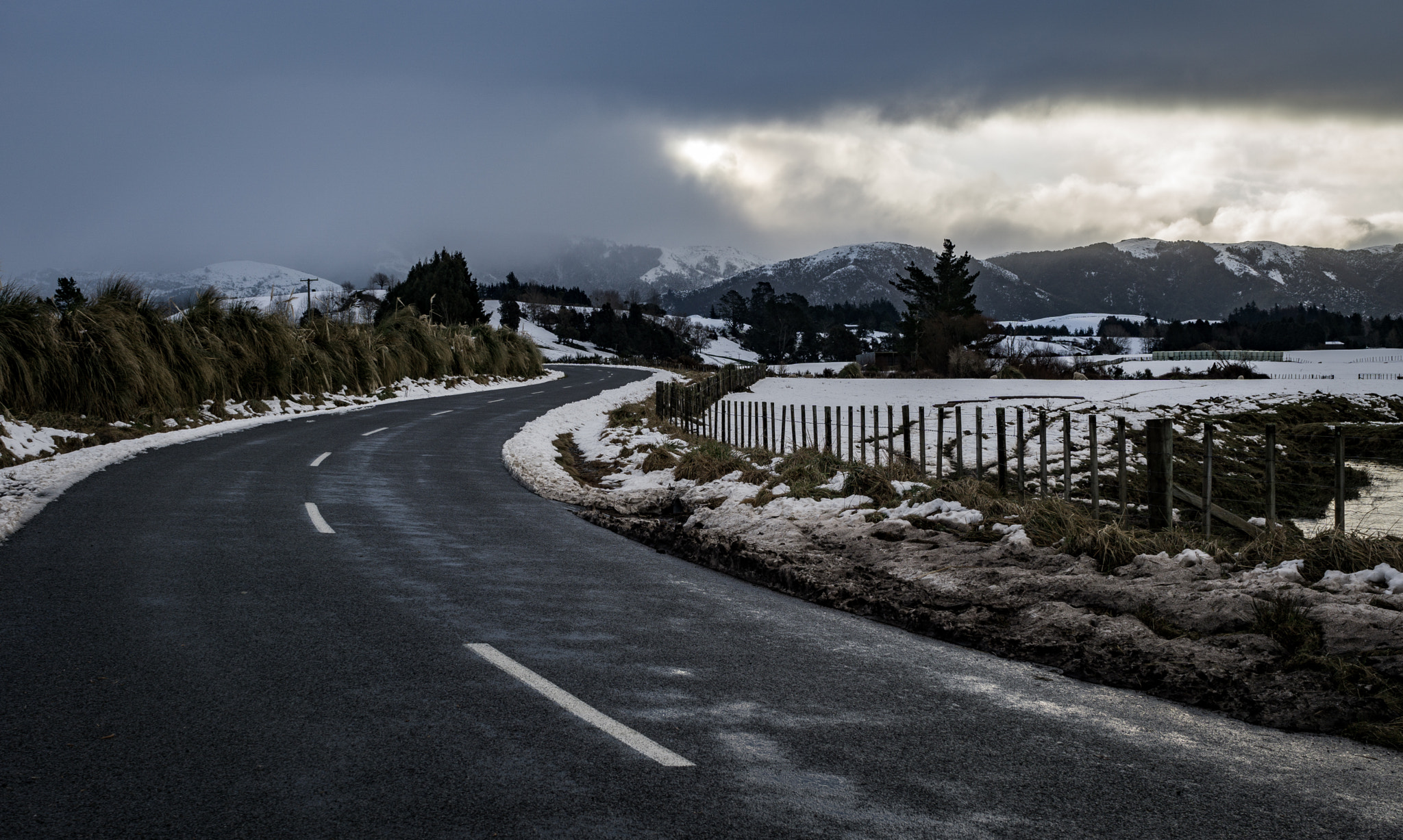 Sony FE 28mm F2 sample photo. Snowy roads photography