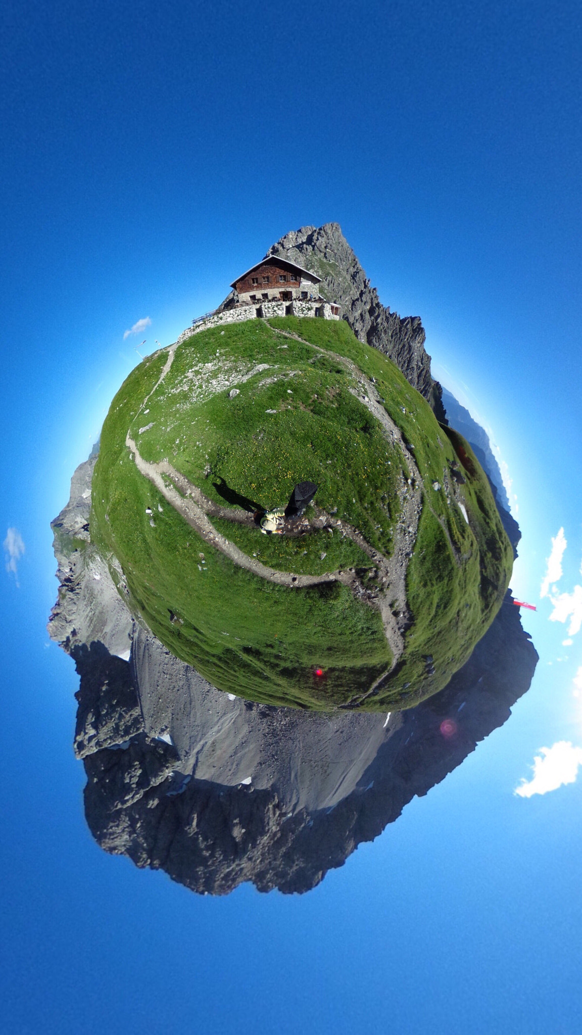 Ricoh Theta S sample photo. Fiderepass hütte in den allgäuer alpen photography