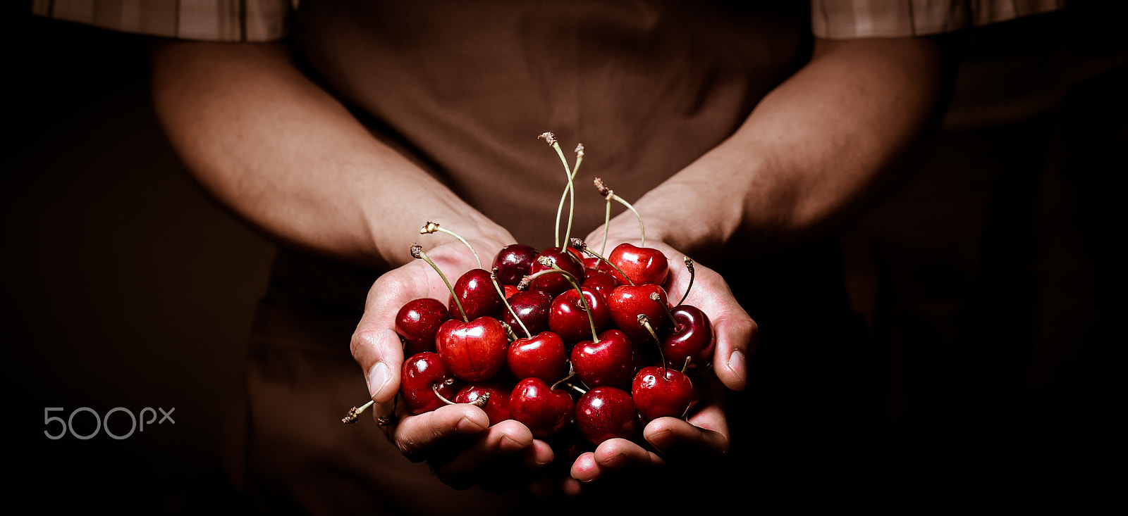 Nikon D4S + Nikon AF-S Nikkor 85mm F1.4G sample photo. Sweet cherries in hands photography