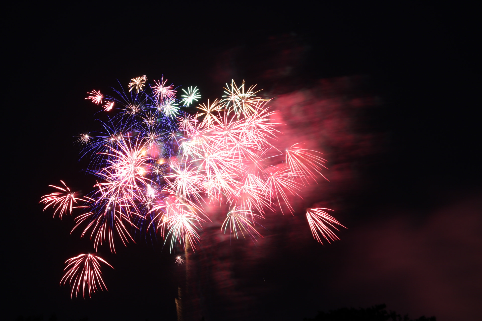 Canon EOS 760D (EOS Rebel T6s / EOS 8000D) + Canon EF-S 55-250mm F4-5.6 IS STM sample photo. Fireworks photography