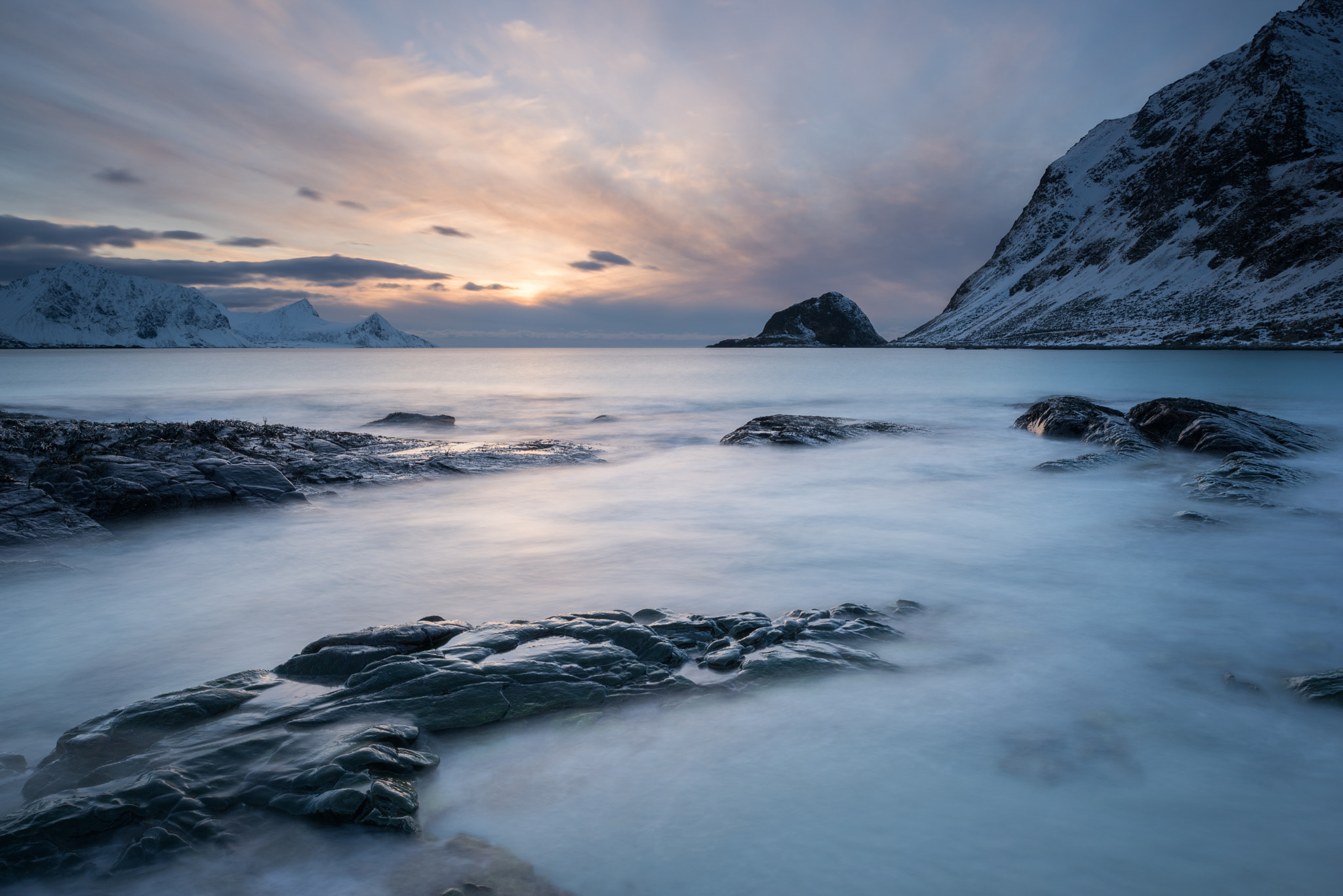 Nikon D810 + Nikon PC-E Nikkor 24mm F3.5D ED Tilt-Shift sample photo. Haukland sunset photography