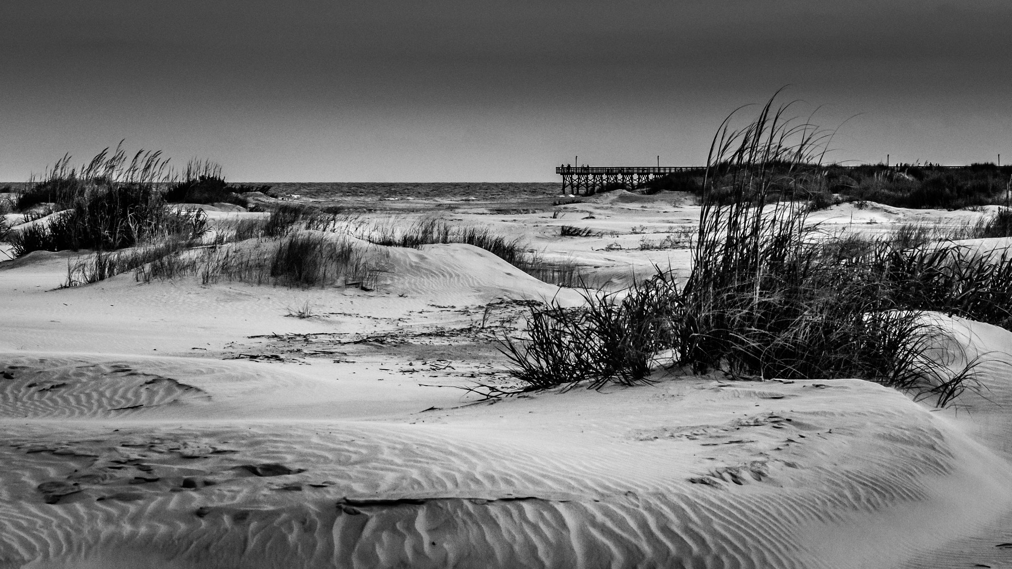 Tamron SP 70-200mm F2.8 Di VC USD sample photo. Cherry grove pier b&w photography
