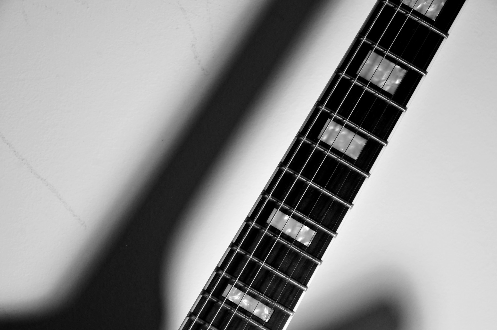 Nikon D300 sample photo. Black and white electric guitar shots photography