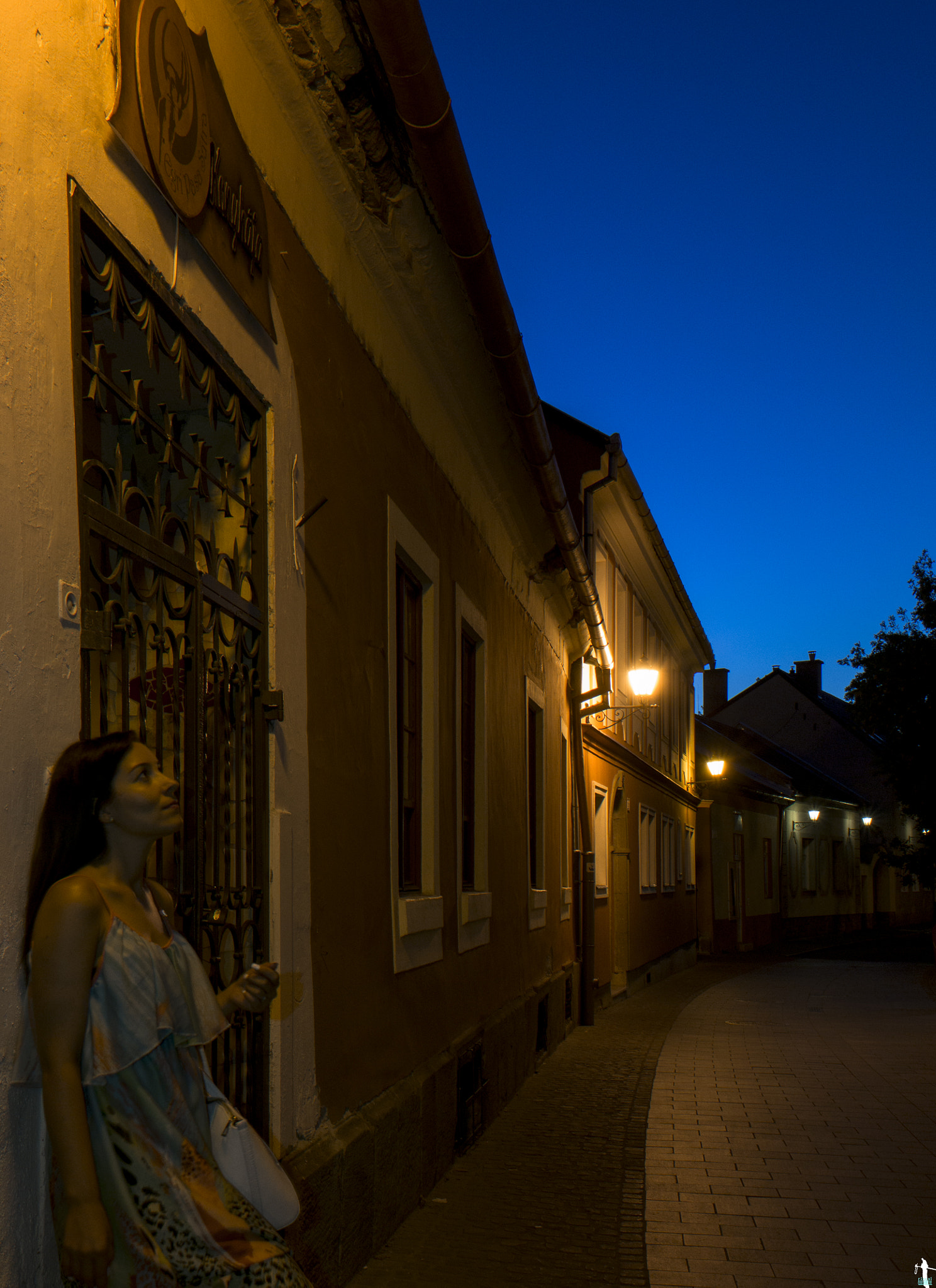 Samsung NX 20-50mm F3.5-5.6 ED sample photo. Eger blue hour street photography