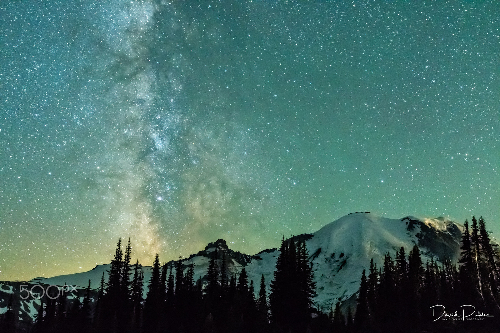 Nikon AF-S Nikkor 14-24mm F2.8G ED sample photo. Milky way over mt rainier #1 photography