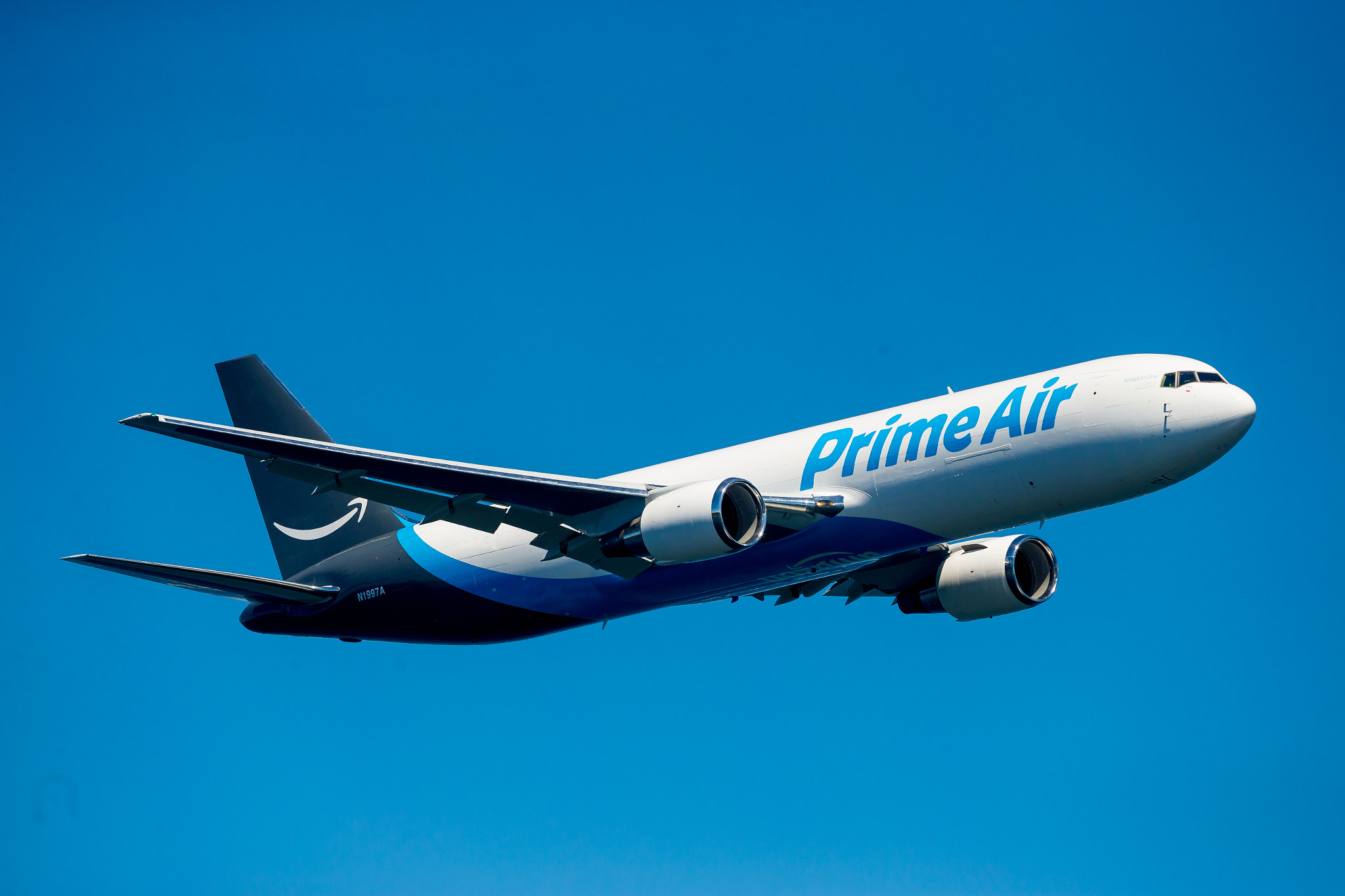 Canon EOS-1D X + Canon EF 400mm f/2.8L sample photo. Amazon unveils its new "prime air" branded boeing 767 airplane at seafair photography