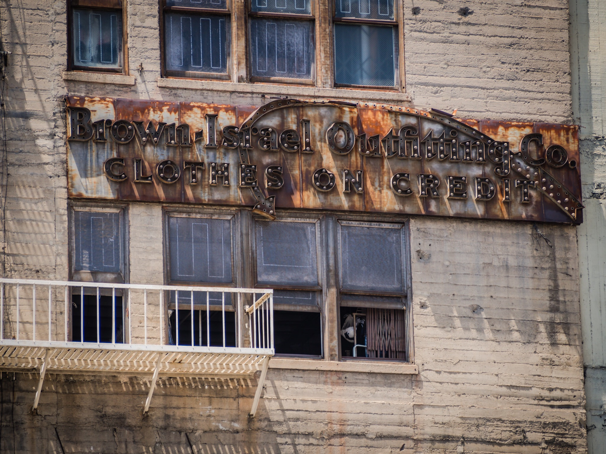 Olympus PEN-F sample photo. Old sign in downtown los angeles photography