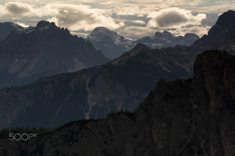 70.00 - 300.00 mm f/4.0 - 5.6 sample photo. Morning in the passo di giau photography