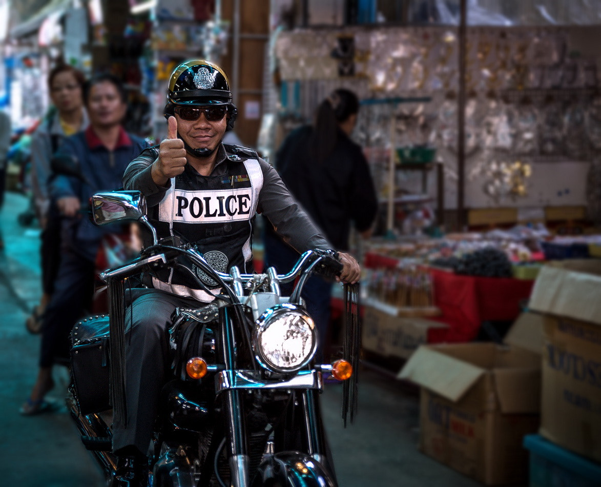 Nikon Df sample photo. Cool biker police photography