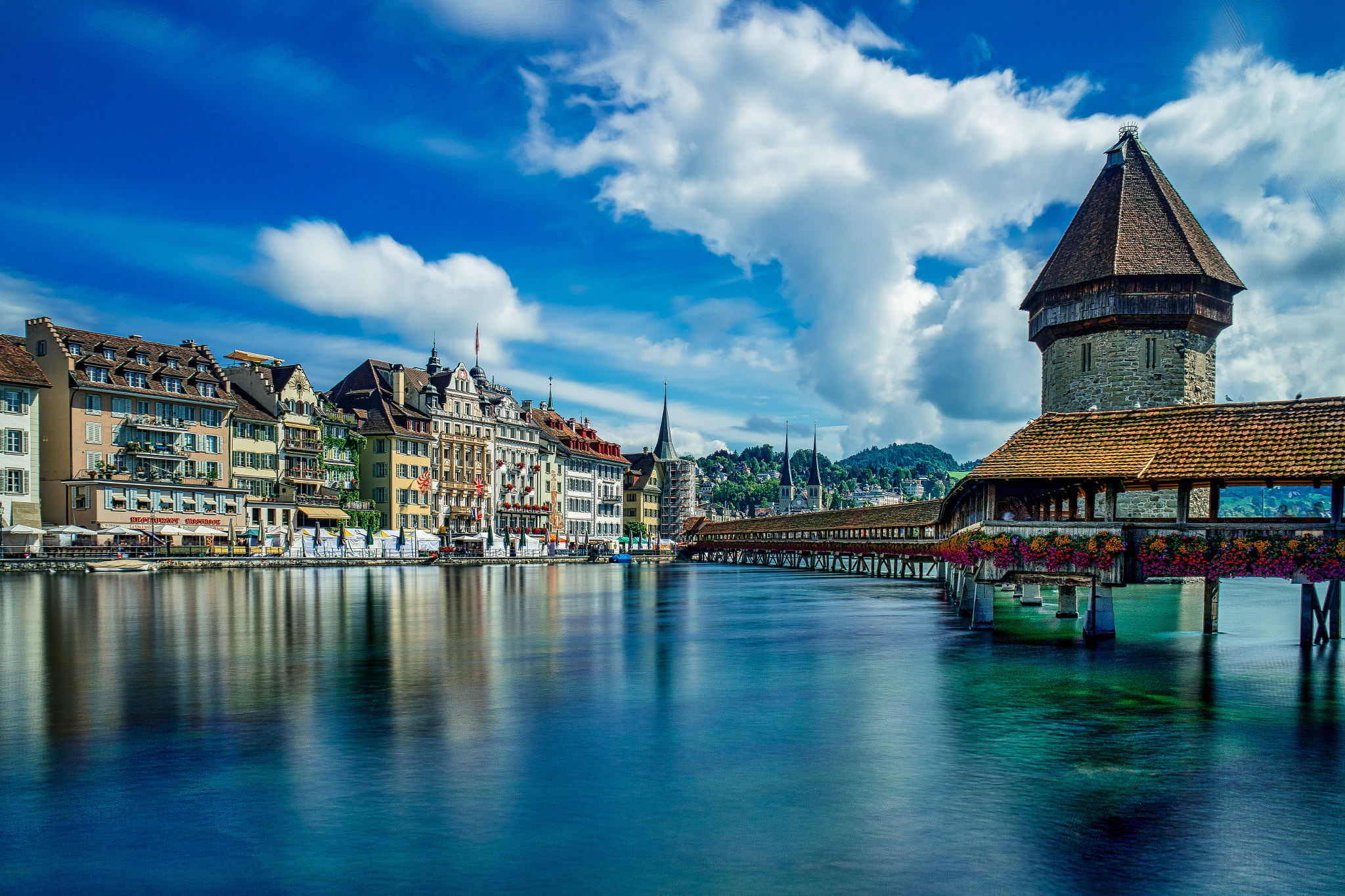 Olympus PEN-F sample photo. Lucerne chapel bridge photography