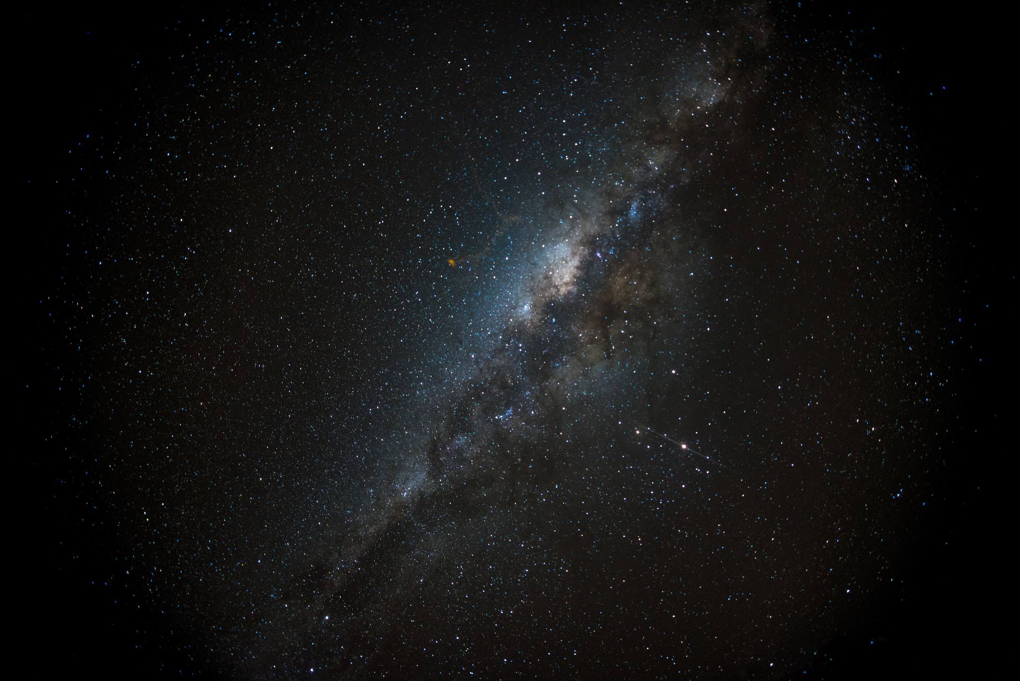 Nikon D800 + Samyang 16mm F2 ED AS UMC CS sample photo. Bolide trail after exploding above the milky way photography