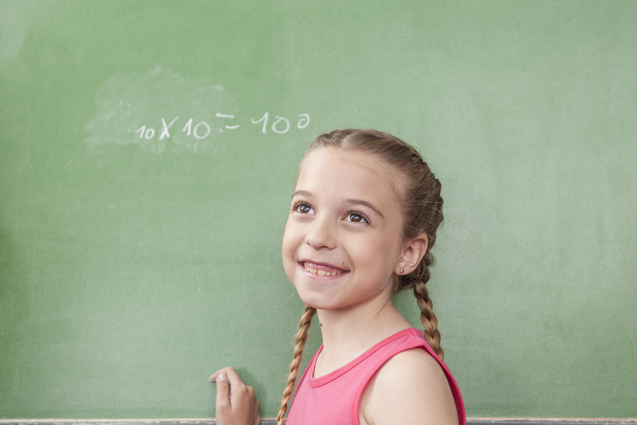 Girl doing an excercise of math
