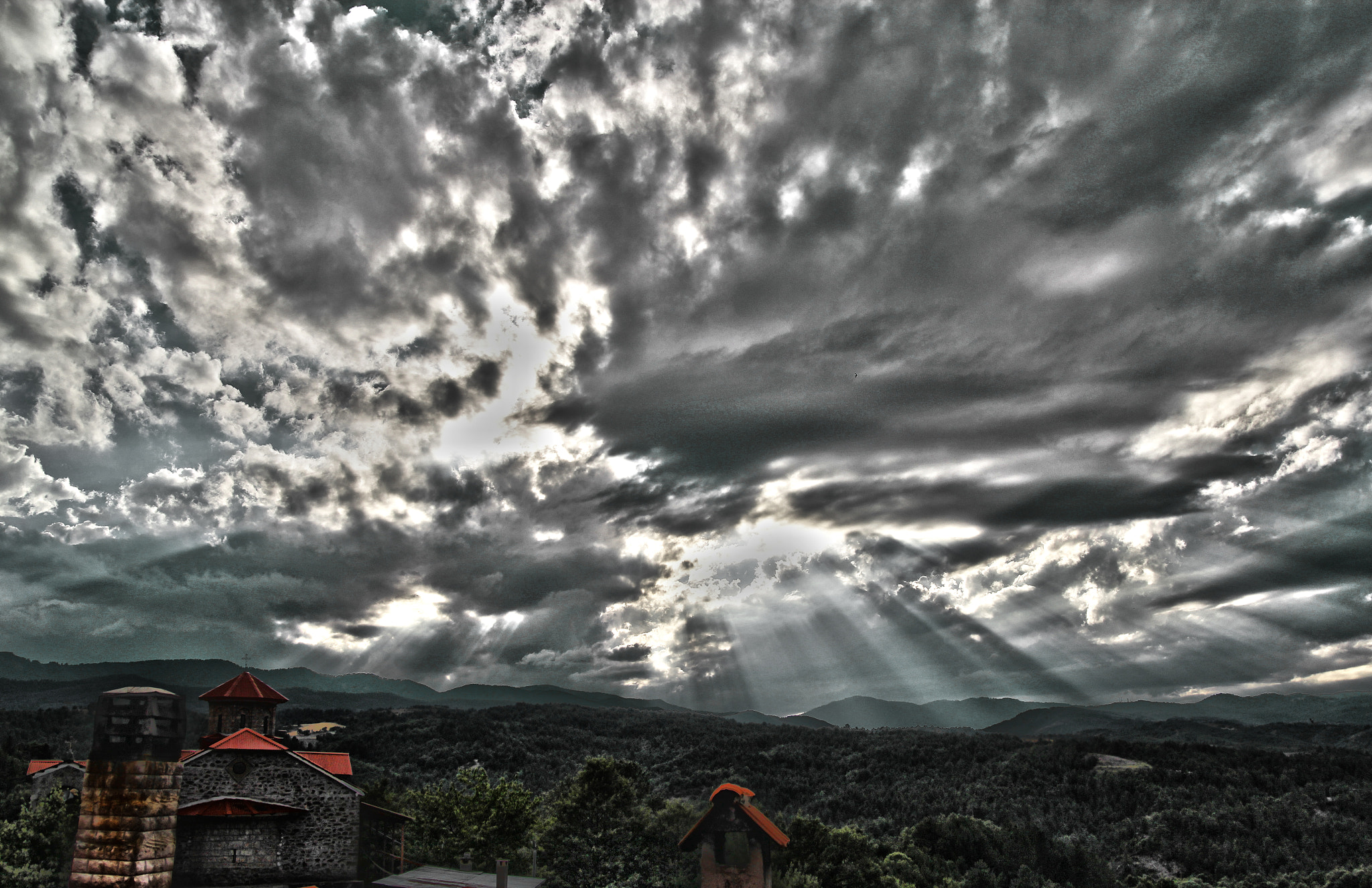 Canon EOS 60D sample photo. Prionia village on heavy weather photography