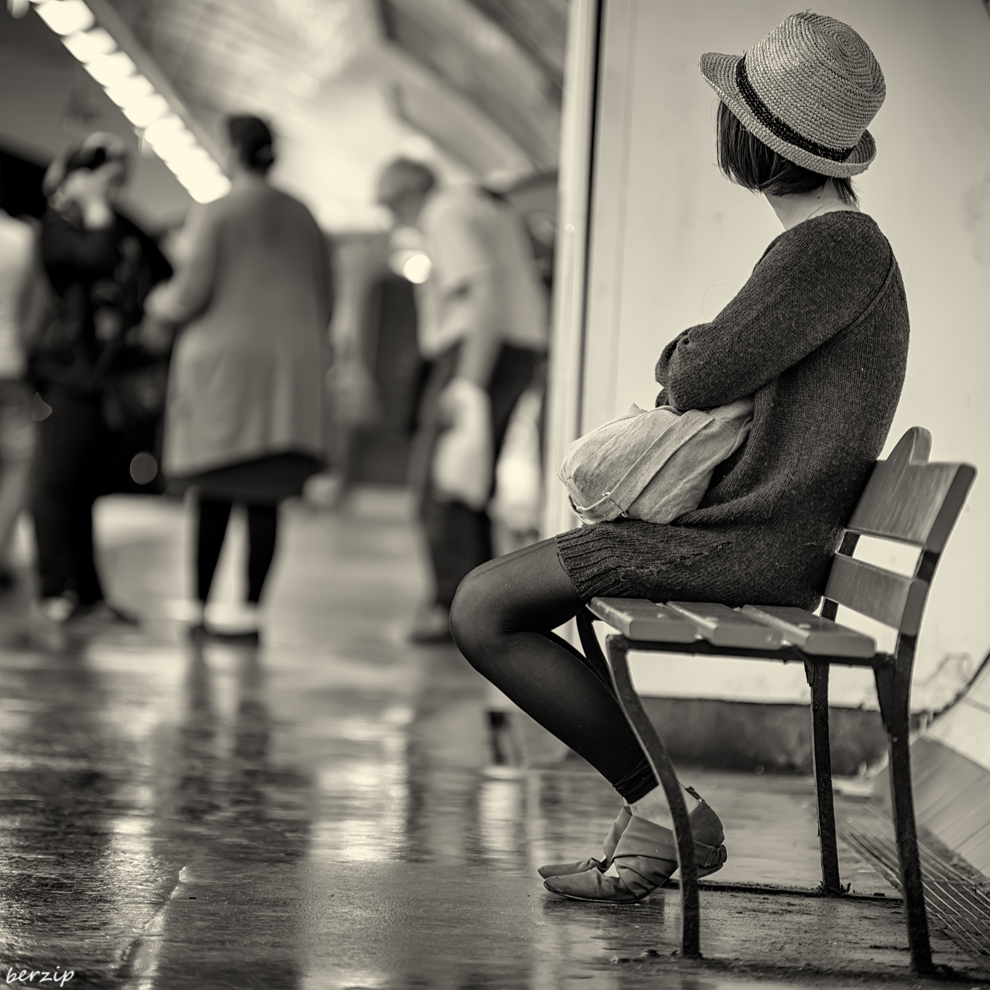 Pentax K-1 sample photo. The girl with hat in subway photography