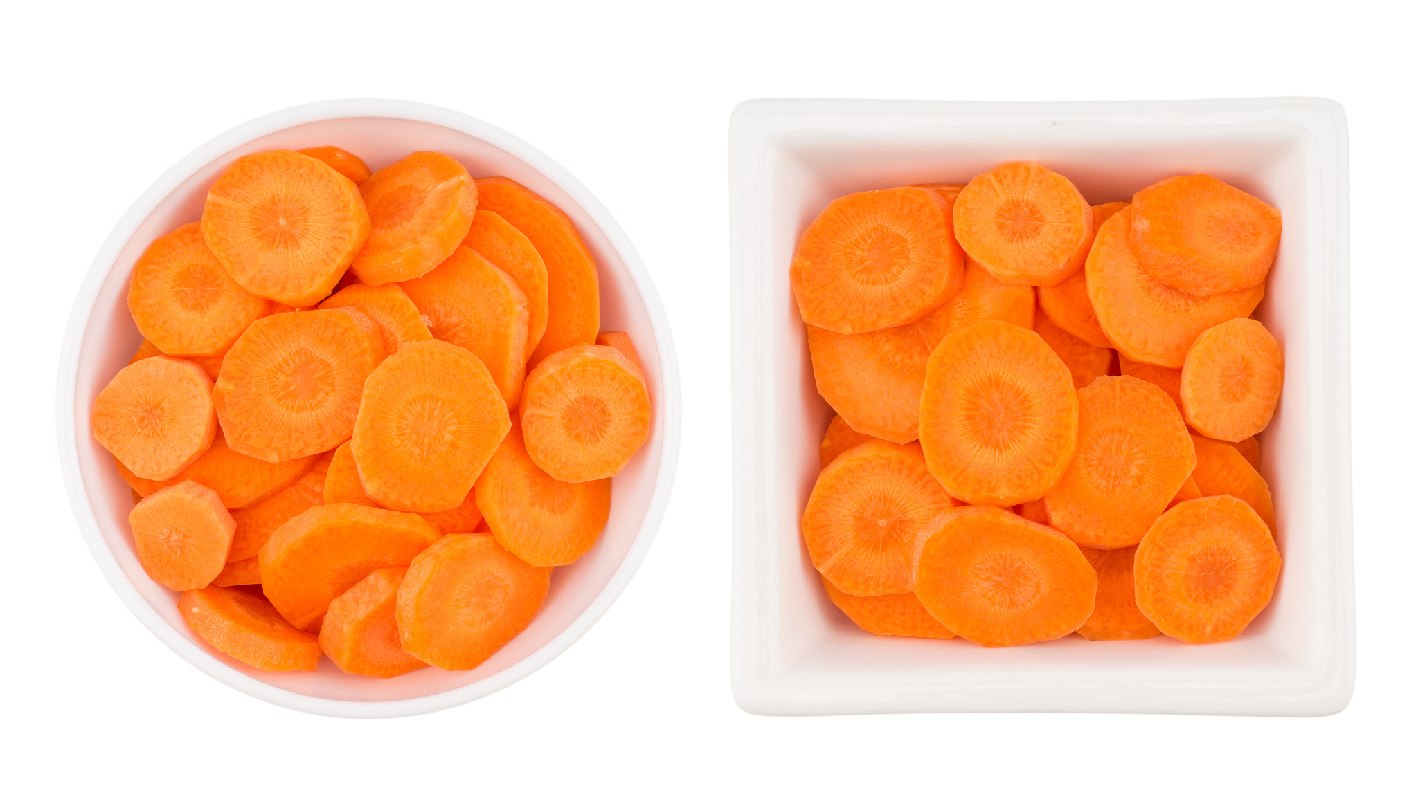 Sony a99 II + Minolta AF 50mm F1.7 sample photo. Sliced carrots isolated on white background. photography