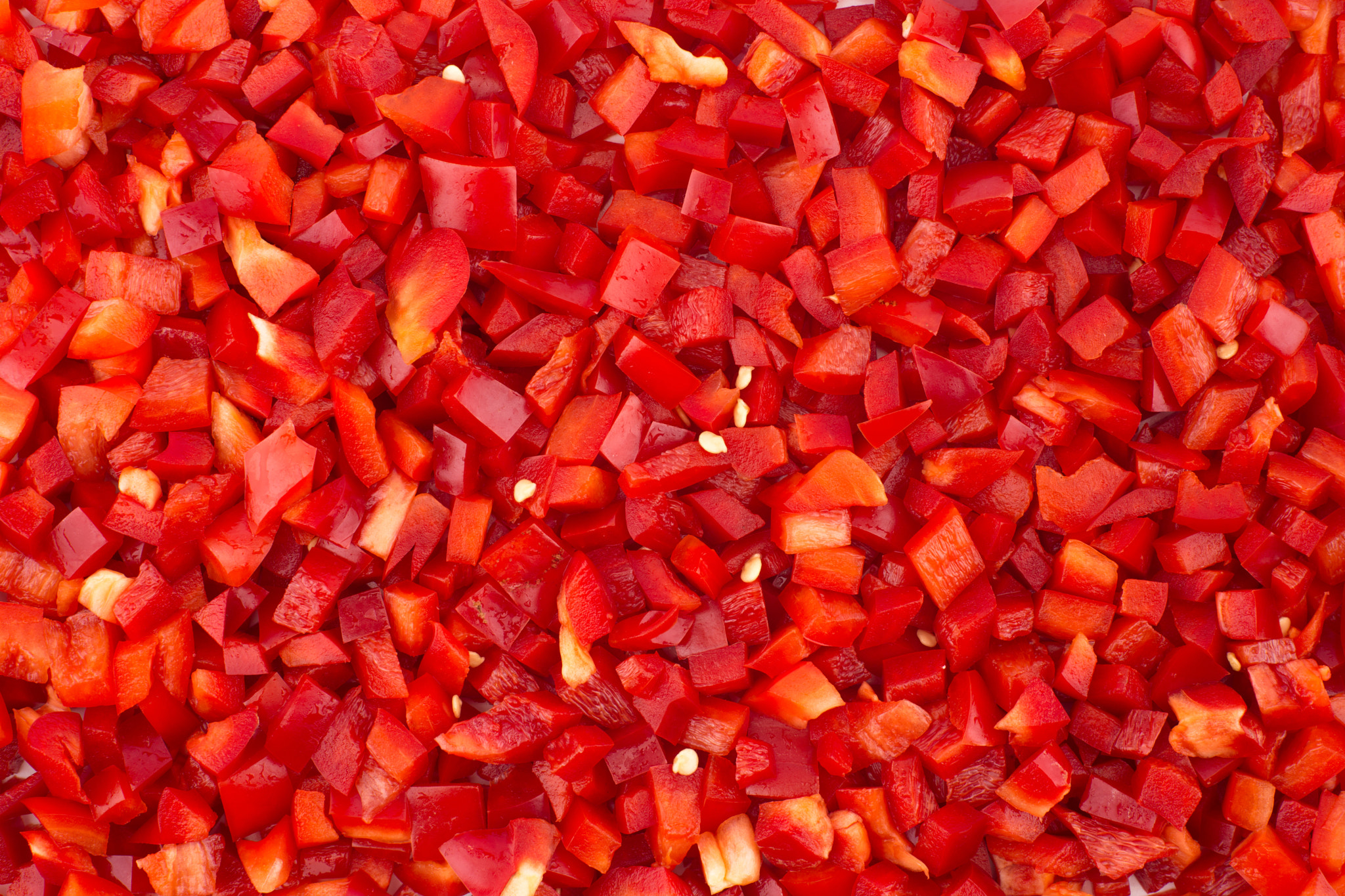 Sony SLT-A99V + Minolta AF 50mm F1.7 sample photo. Chopped red peppers texture background. photography