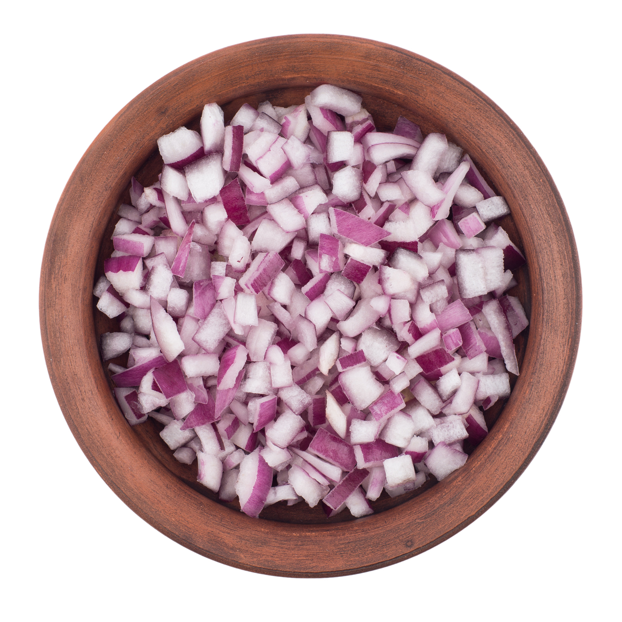 Sony a99 II + Minolta AF 50mm F1.7 sample photo. Bowl of chopped red onion on white background. photography