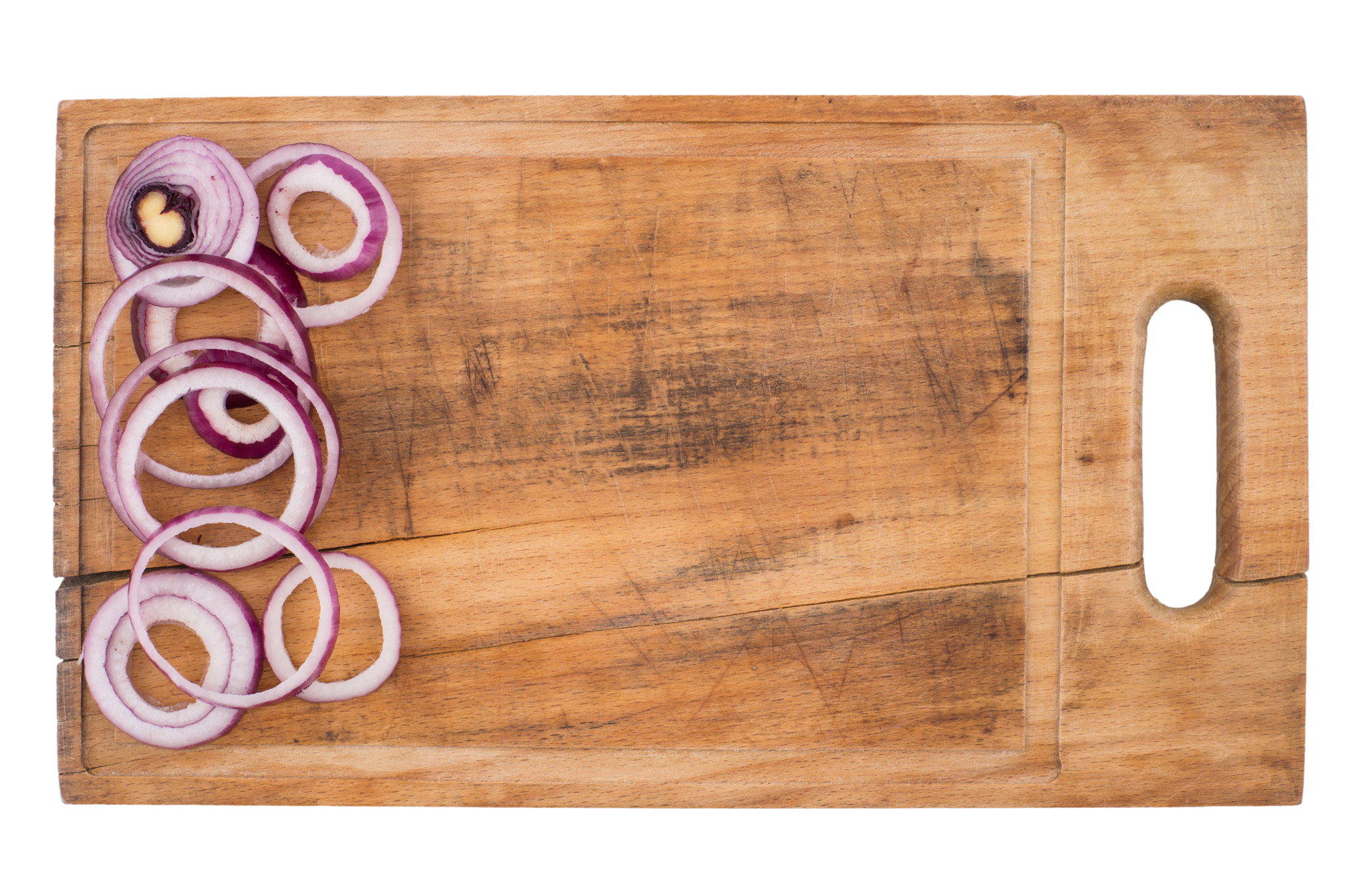 Sony SLT-A99V + Minolta AF 50mm F1.7 sample photo. Sliced onion rings on a cutting board. photography