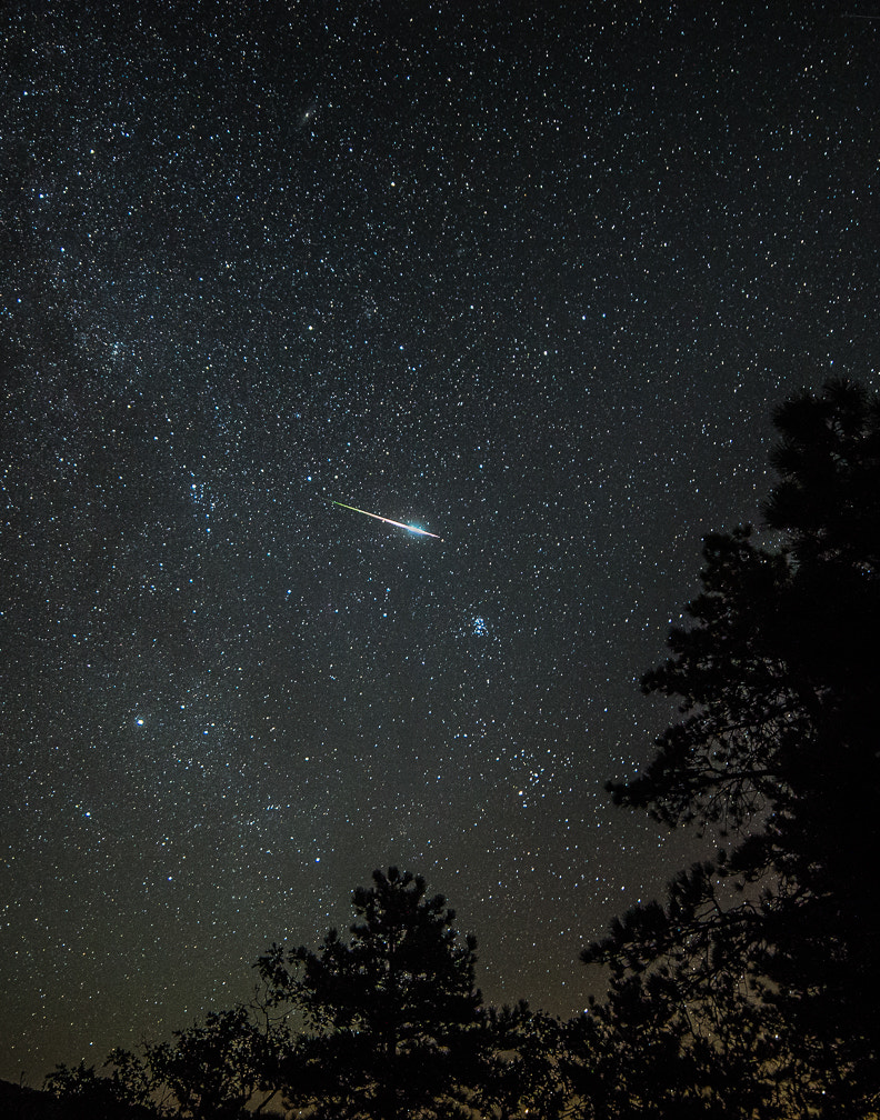 Samyang 14mm F2.8 ED AS IF UMC sample photo. Perseid meteor photography