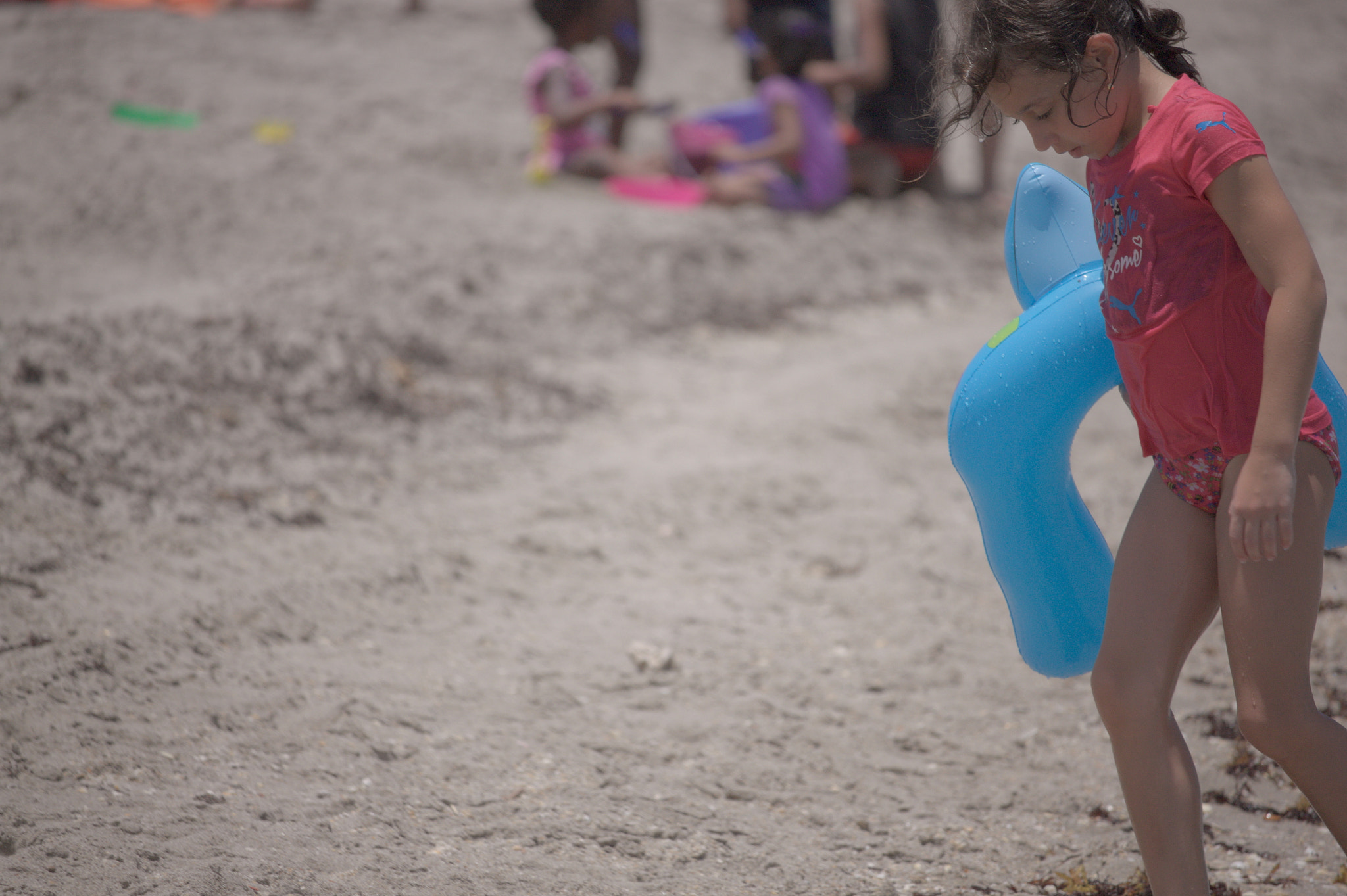 Canon EF-S 55-250mm F4-5.6 IS STM sample photo. Girl with floatie photography