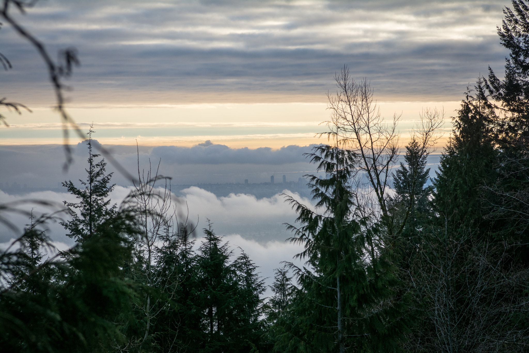 Nikon AF-S Nikkor 28-70mm F2.8 ED-IF sample photo. Cloudy sunset over vancouver canada photography