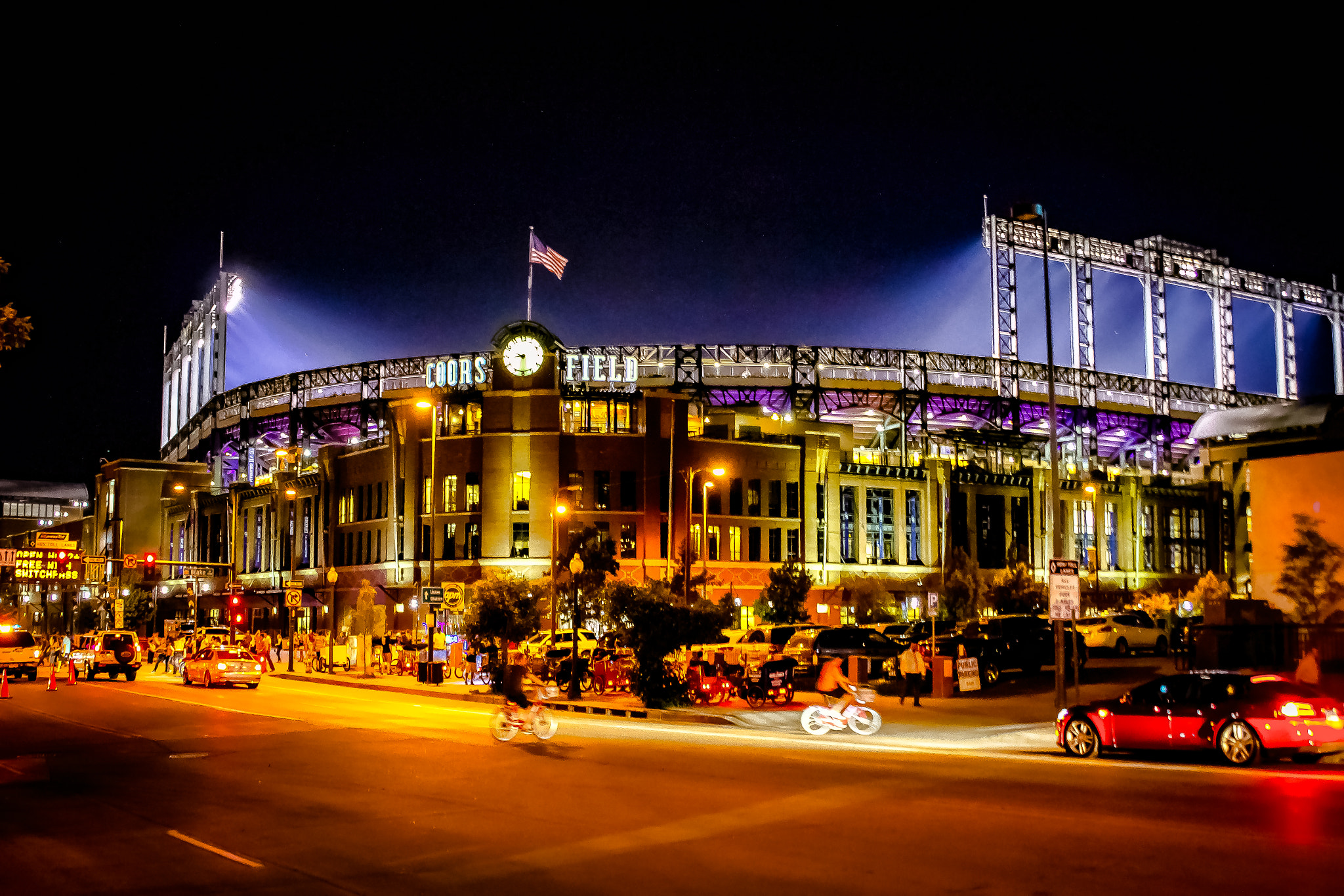 Canon EOS 7D + Canon EF 400mm f/2.8L sample photo. Coors field at night in downtown denver, colorado photography
