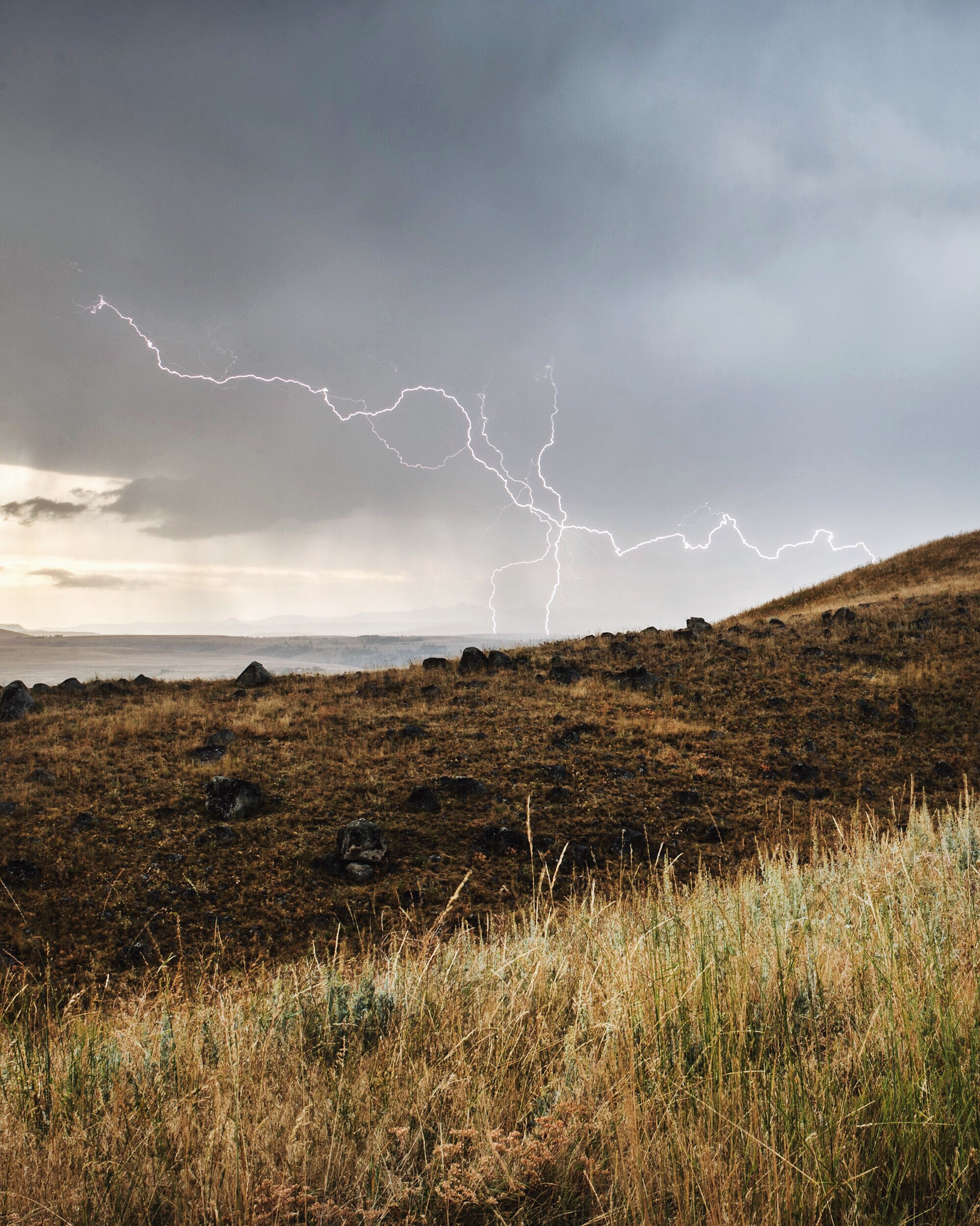 Nikon D4 + Sigma 35mm F1.4 DG HSM Art sample photo. Lightning storm and proposal. wallowa lake moraine ... photography