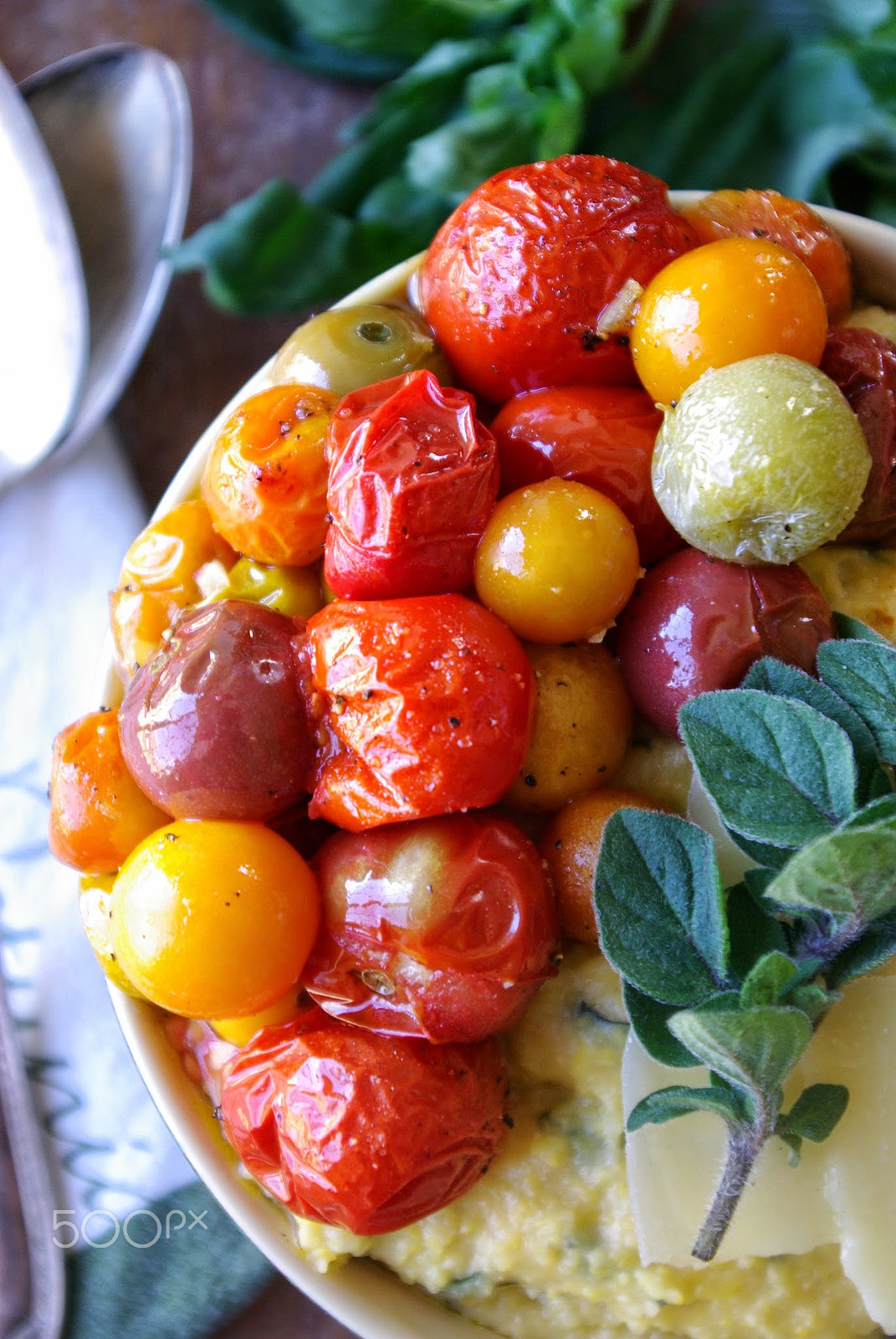 Samsung GX-10 sample photo. Polenta with roasted tomatoes photography