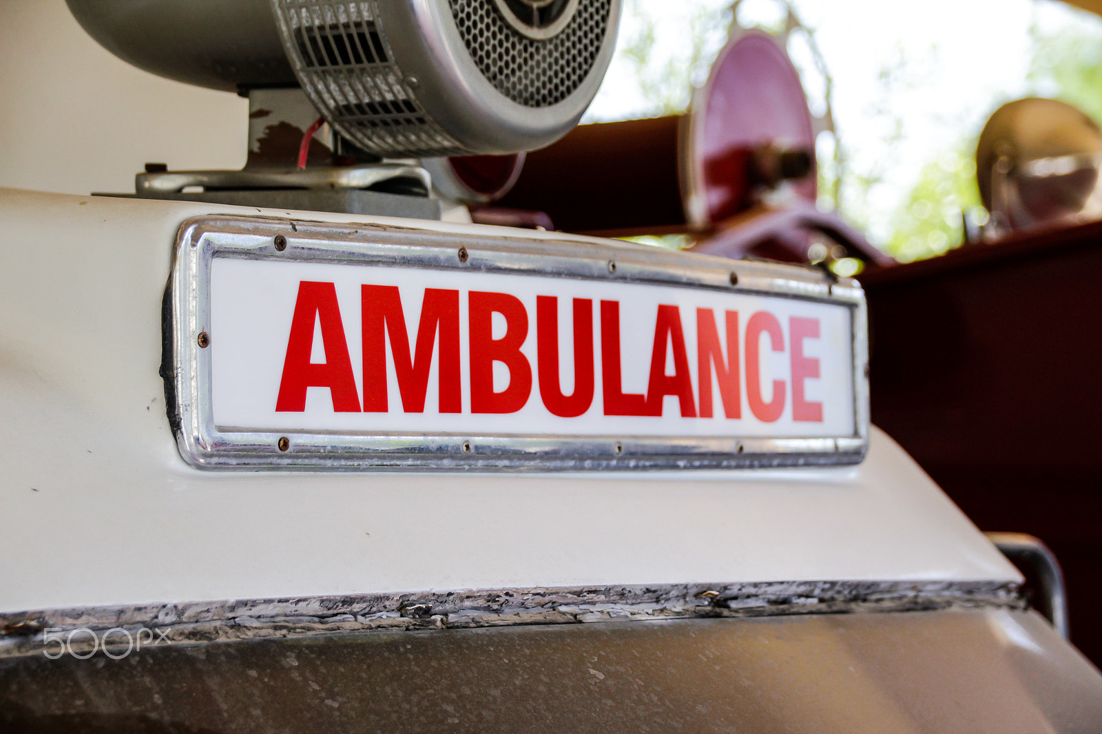 Sigma 18-250mm F3.5-6.3 DC OS HSM sample photo. Retro ambulance sign photography