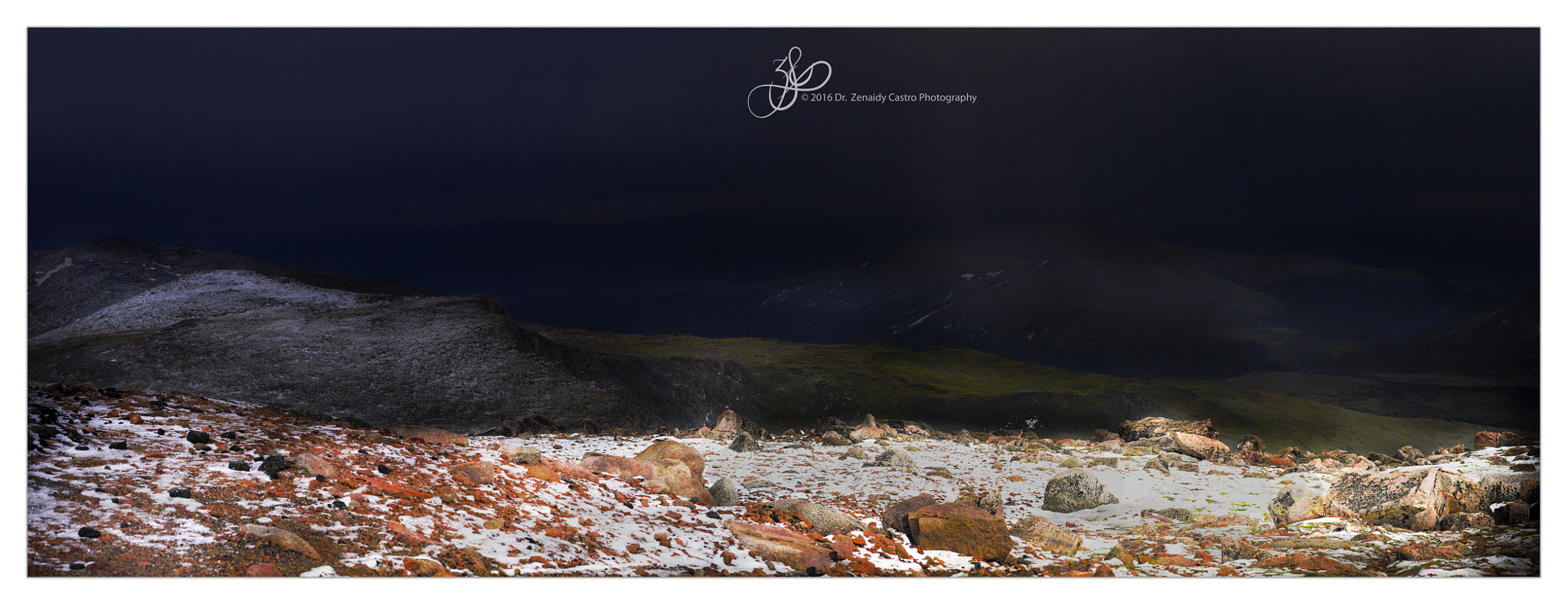 Phase One IQ150 sample photo. Dark stormy clouds at the summit of mount evans photography