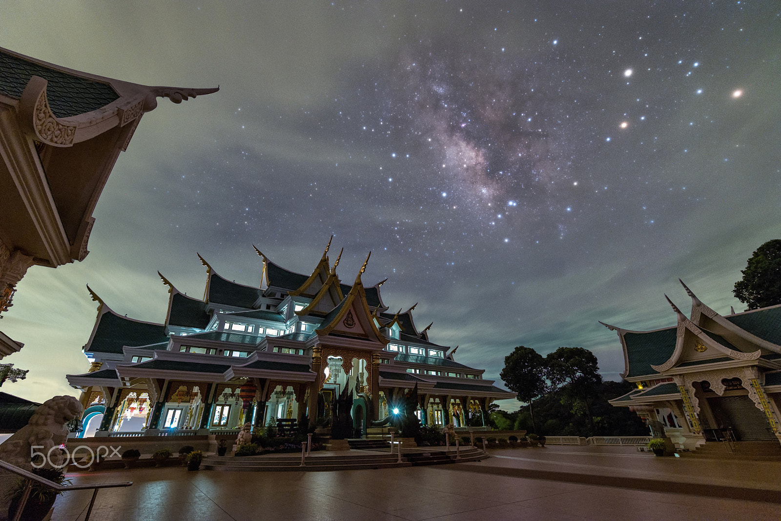 Nikon D810A sample photo. Wat pa phu korn in a shy milky way night photography