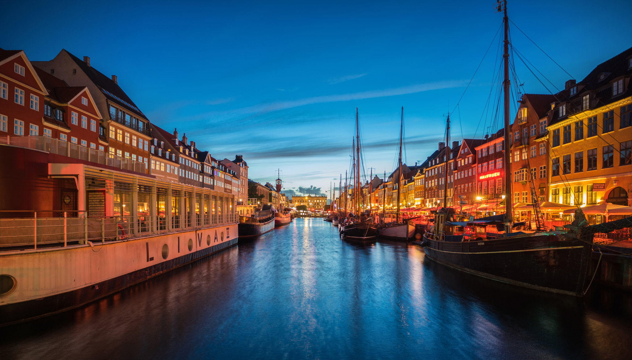 E 18mm F2.8 sample photo. Harbour copenhagen at night photography